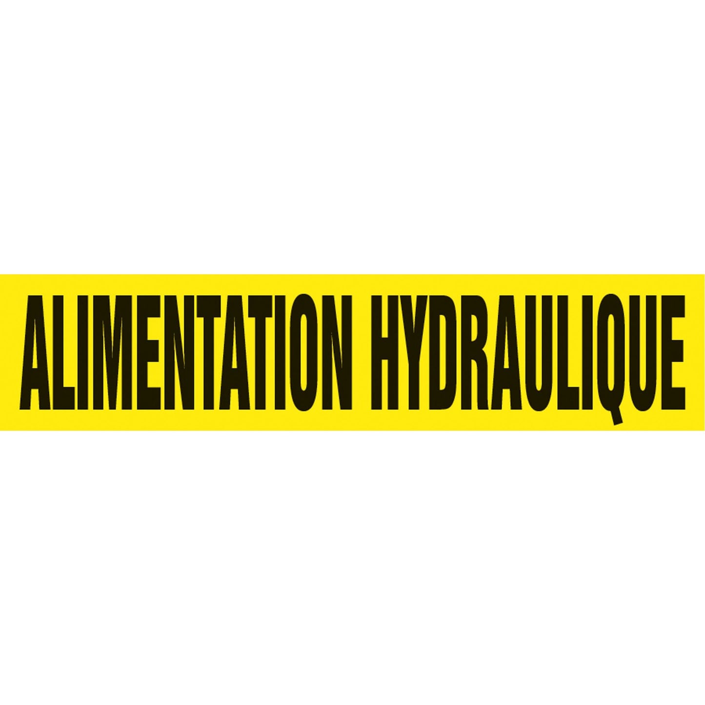 Marqueur de tuyau "Alimentation Hydraulique", auto-adhésif, 3,8 cm H x 20,3 cm L, noir sur jaune