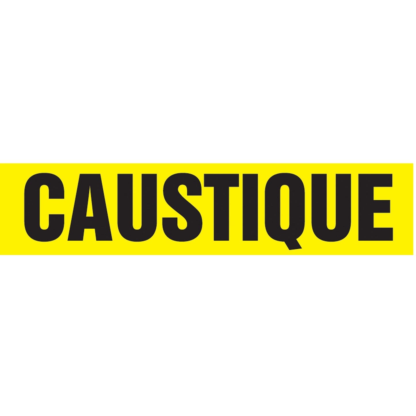 "Caustique" Pipe Marker, Self-Adhesive, 4" H x 24" W, Black on Yellow