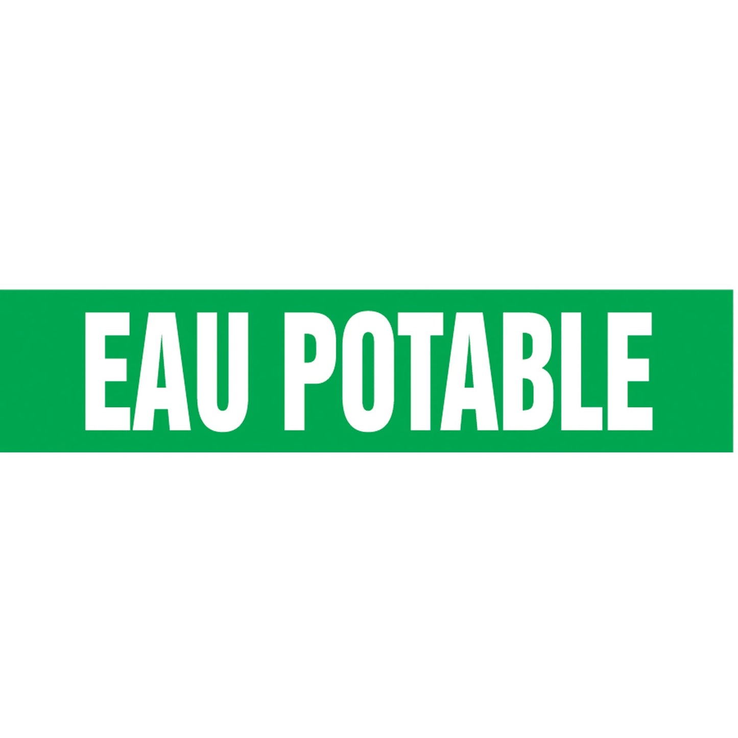 Snap Tite™ "Eau Potable" Pipe Marker, Snap-On, 6" H x 8" W, White on Green