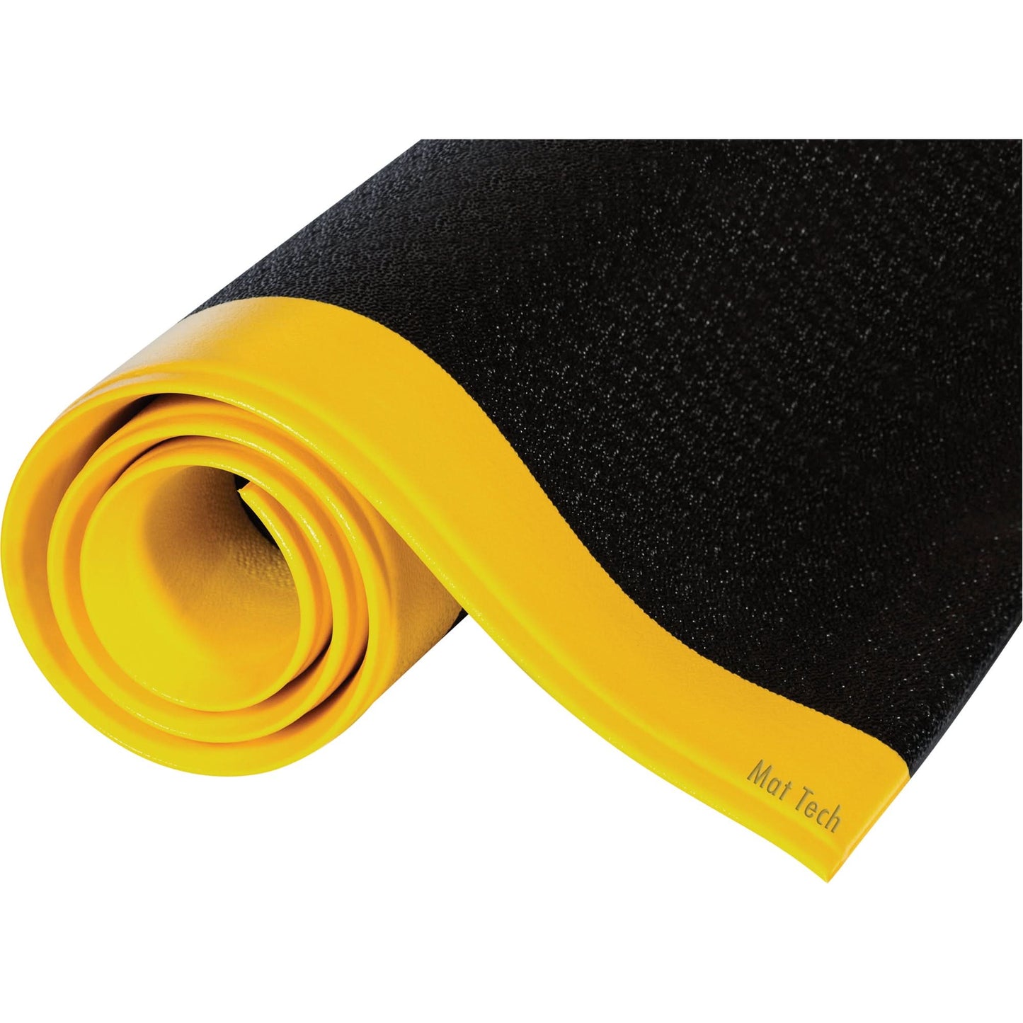 Tuff-Spun® Mats, Pebbled, 2' x 15' x 3/8", Black/Yellow, PVC Sponge