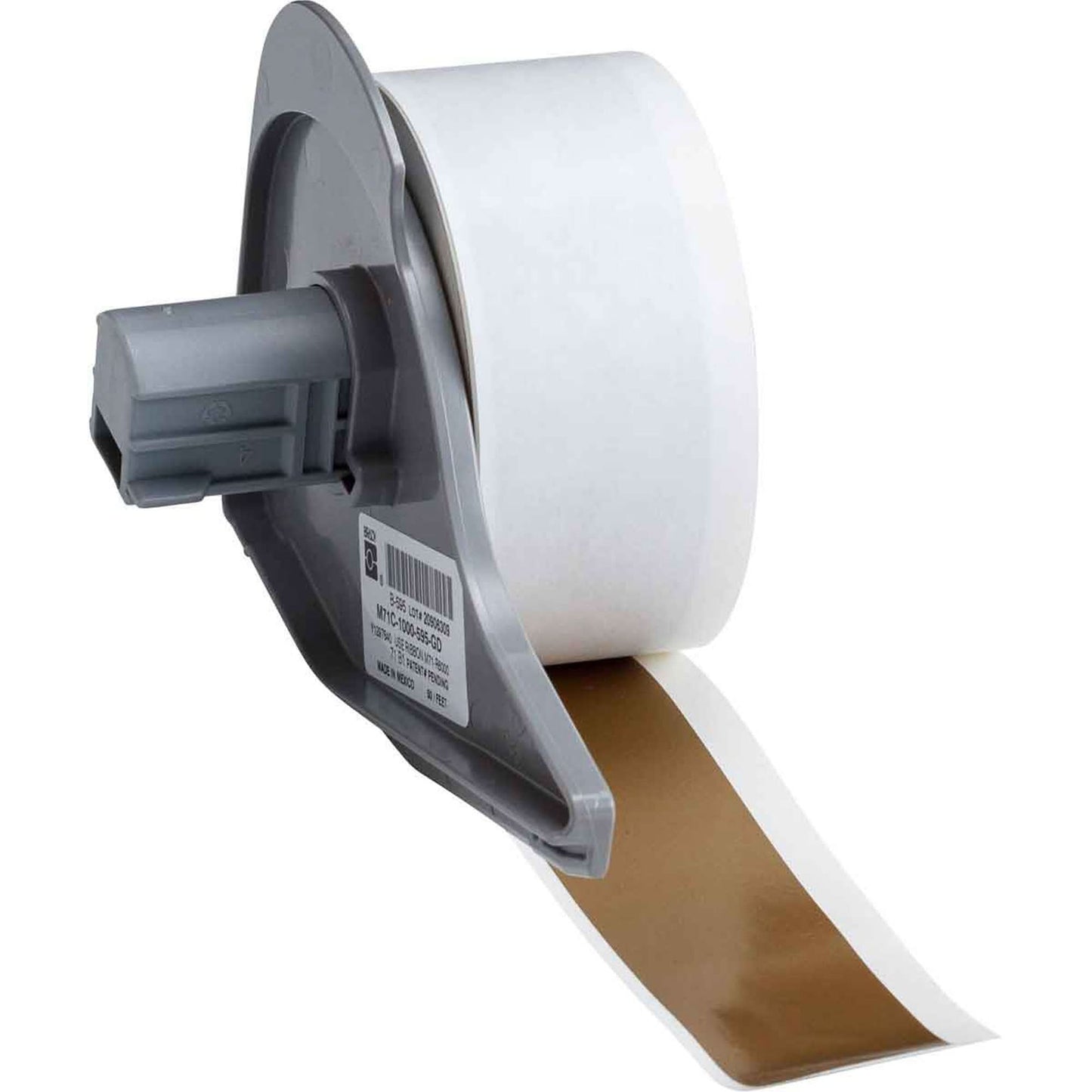 Indoor-Outdoor Label Printer Tape, Vinyl, Gold, 1" Width