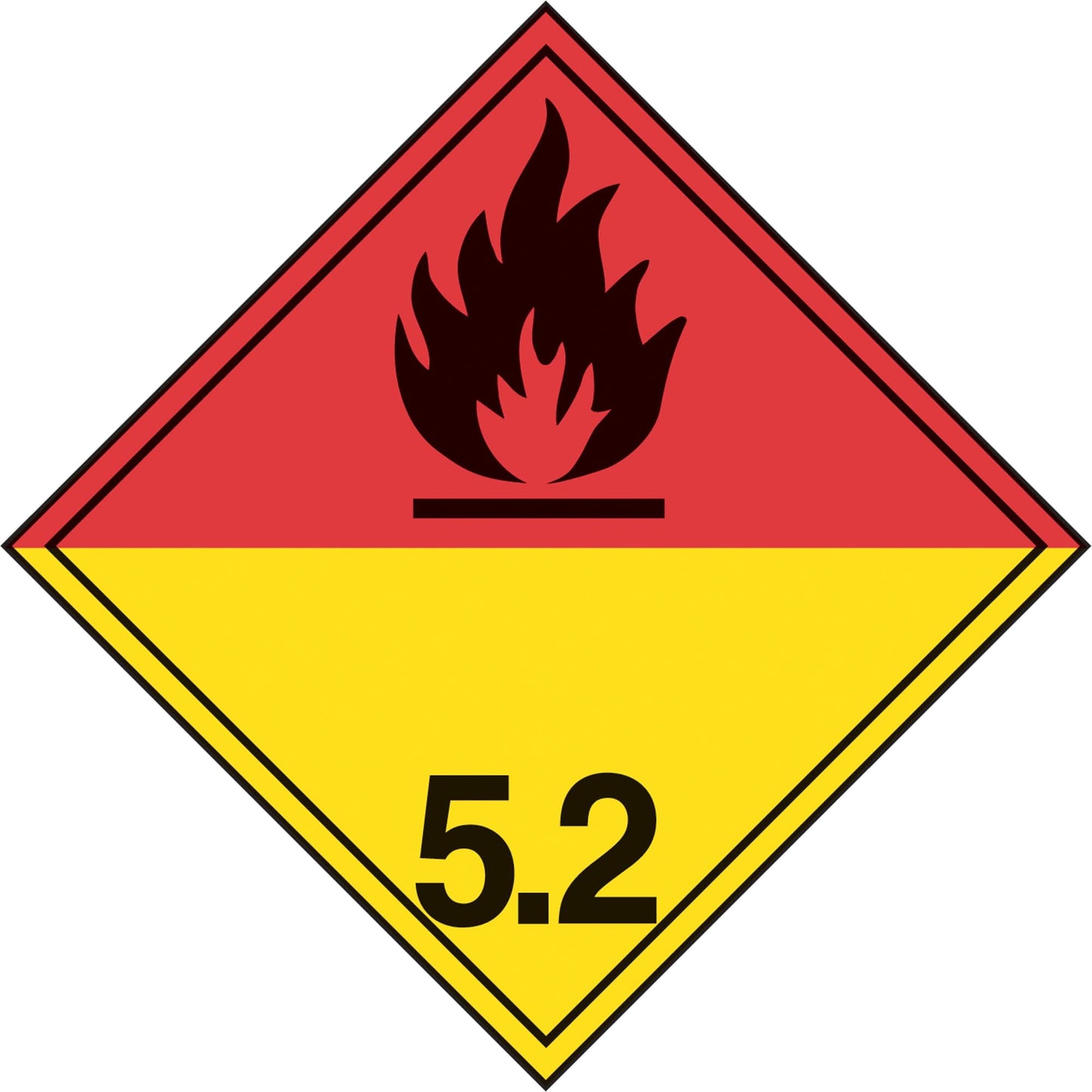 TDG Shipping Labels, Class 5.2, Organic Peroxides, Paper