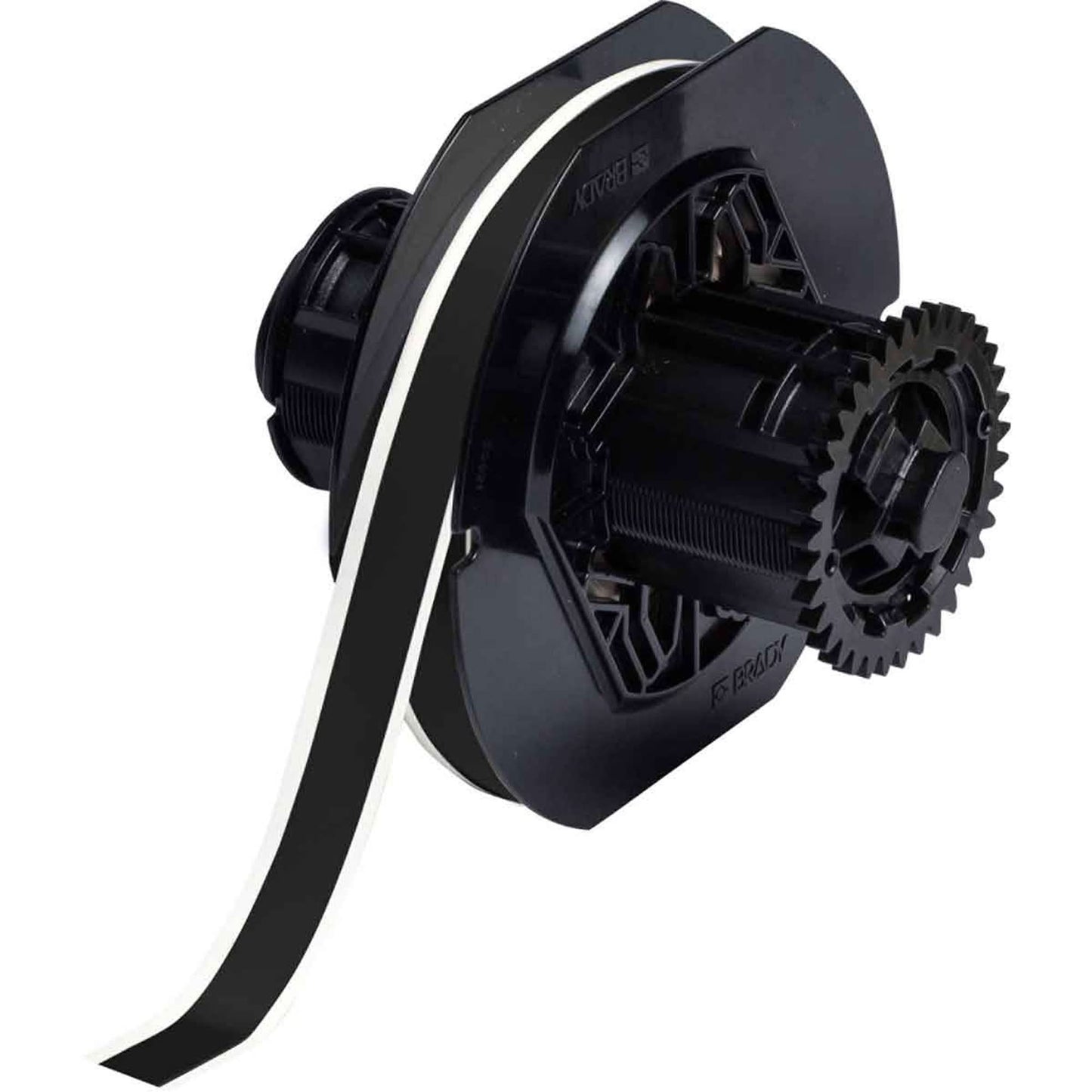 Indoor-Outdoor Label Printer Tape, Vinyl, Black, 0.5" Width