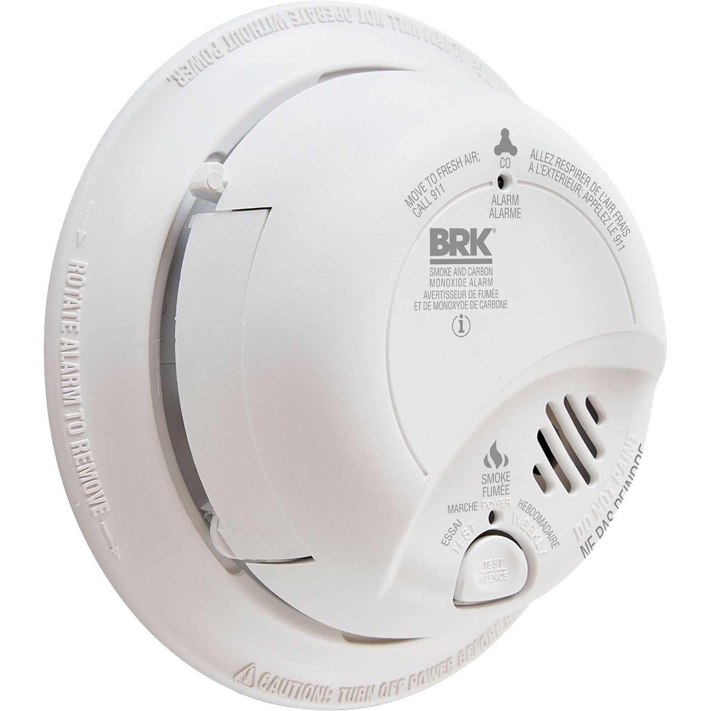 Ionization Smoke & Carbon Monoxide Combination Alarm, Battery Operated/Hardwired