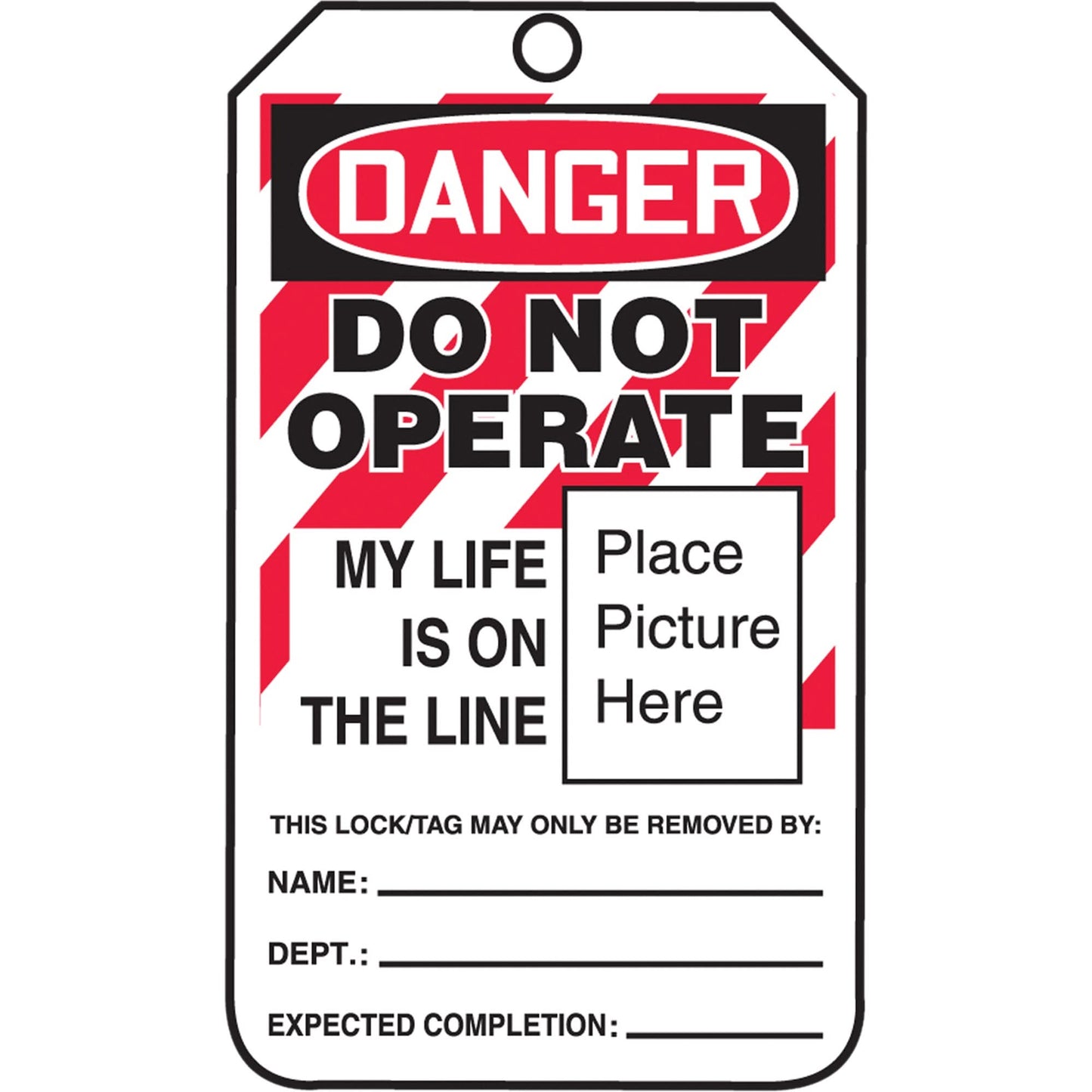 Do Not Operate Danger Lockout Tagout Tags, Plastic, 3-1/4" W x 5-3/4" H, English