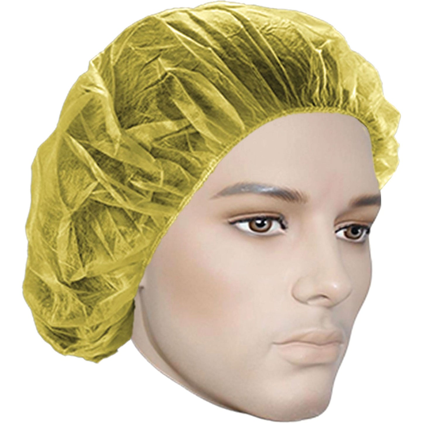 Bouffant Caps, Polypropylene, 24", Yellow