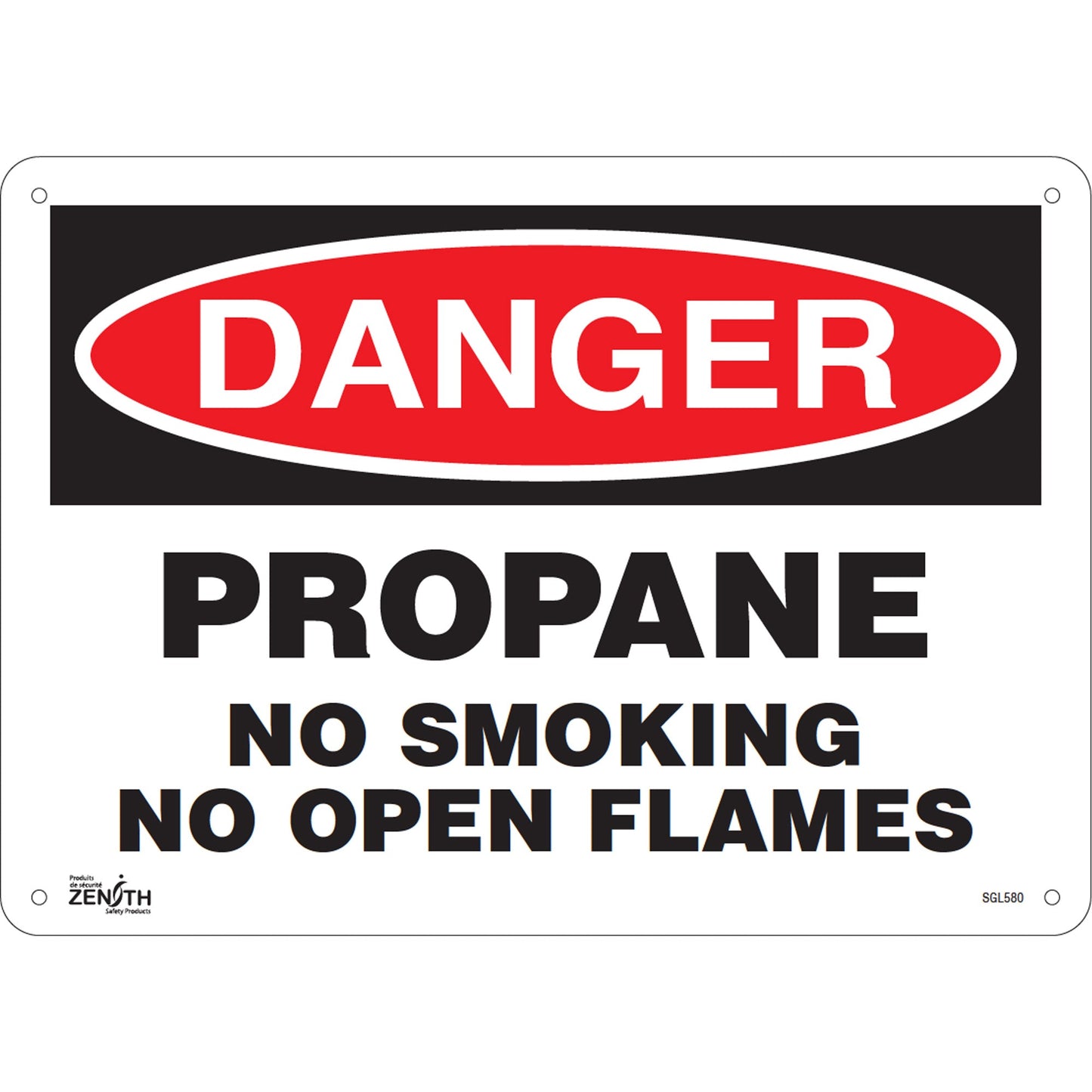 "No Smoking" Sign, 10" x 14", Aluminum, English
