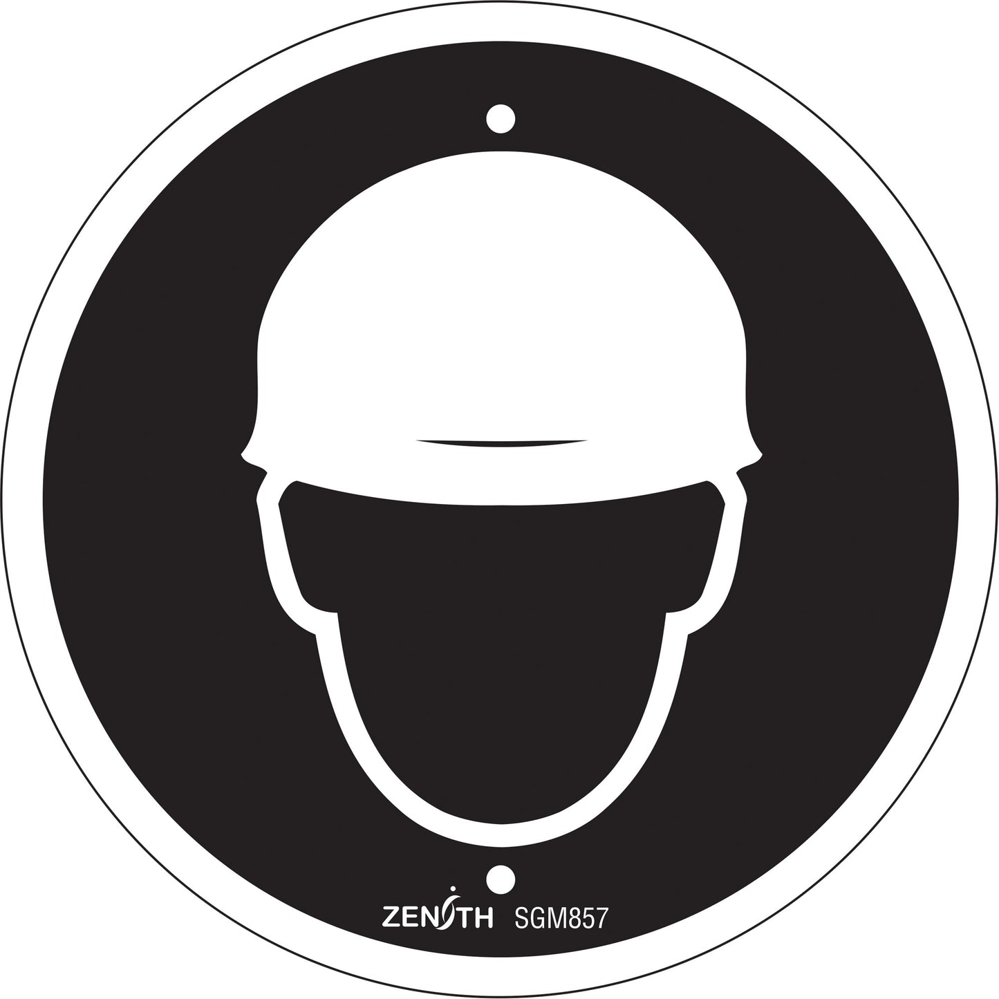Hardhat Protection Required CSA Standard Safety Sign, 6" x 6", Plastic, Pictogram