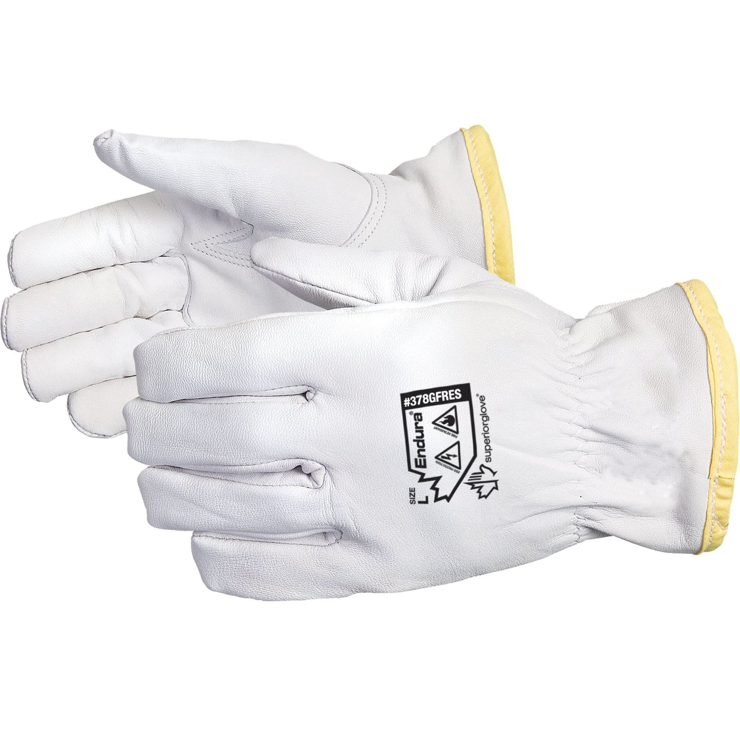 Endura® Flame-Resistant Anti-Static Driver's Gloves, Medium, Grain Goatskin Palm, Rhovyl® Inner Lining