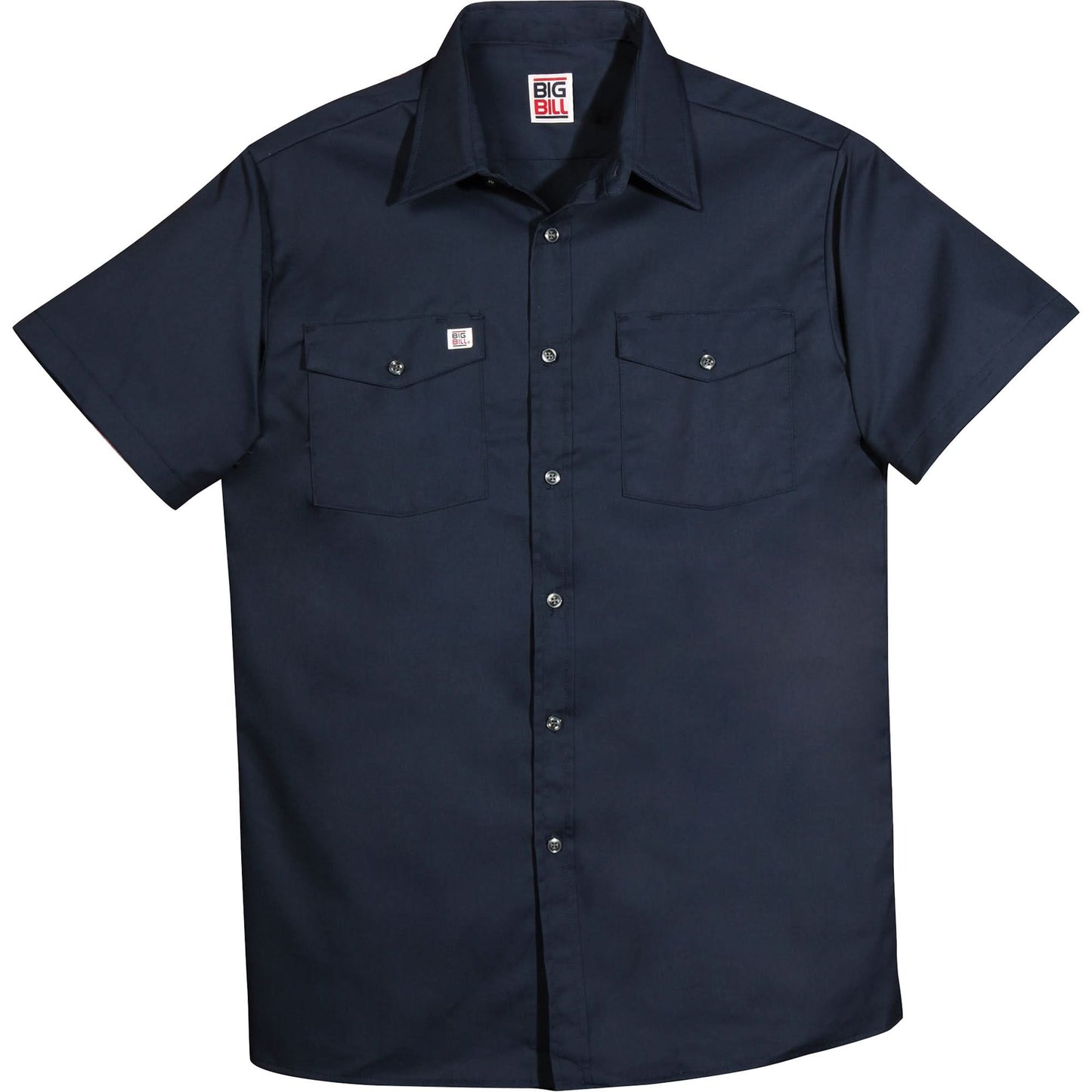 Short-Sleeved Twill Work Shirt, Men's, 2X-Large (Tall), Navy Blue