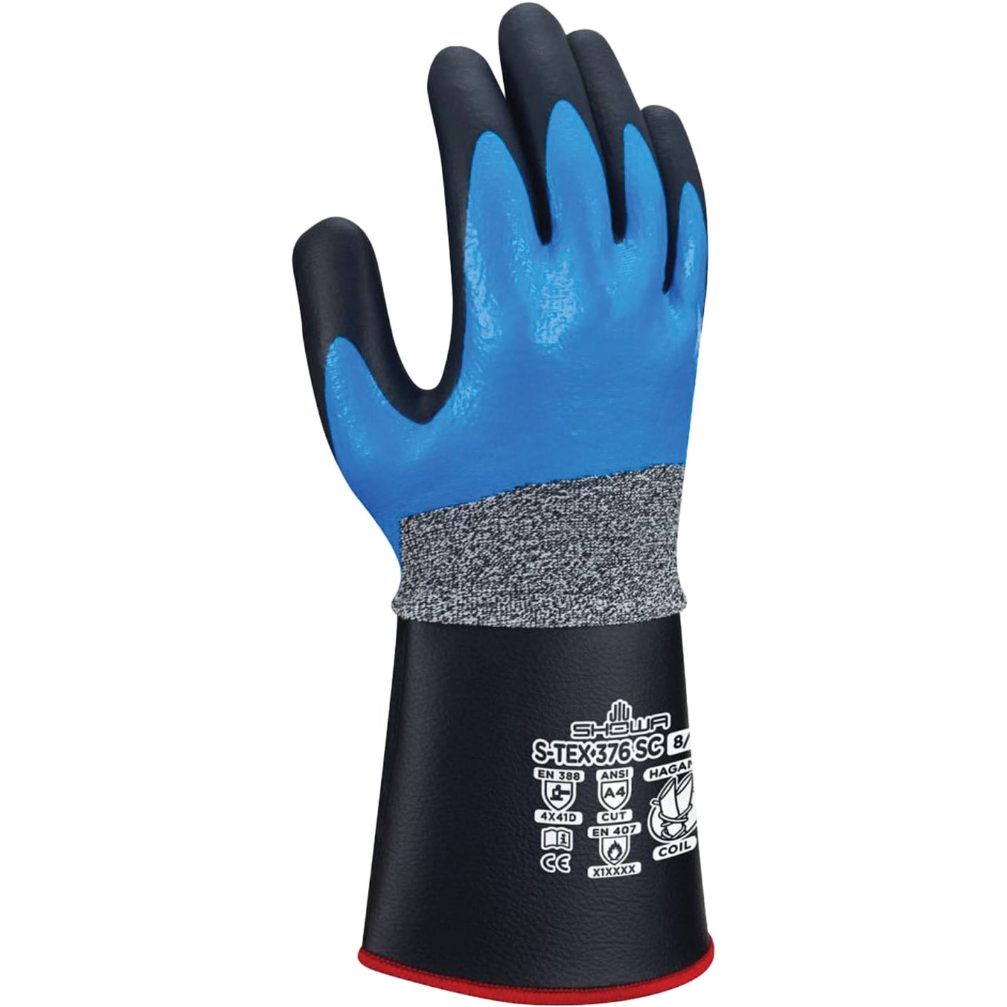 S-Tex 376SC Cut Resistant Gloves, Size 2X-Large/10, 13 Gauge, Nitrile/Foam Nitrile Coated, Hagane Coil® Shell, ASTM ANSI Level A4/EN 388 Level D