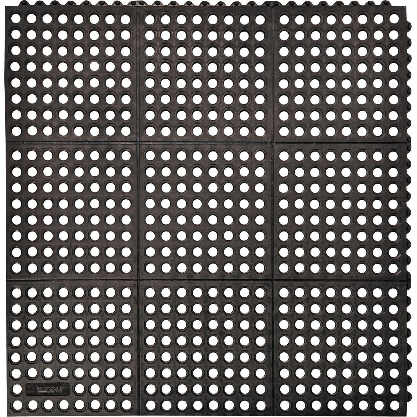 Cushion-Ease® 550 Interlocking Anti-Fatigue Mat, Slotted, 3' x 5' x 3/4", Black, Rubber