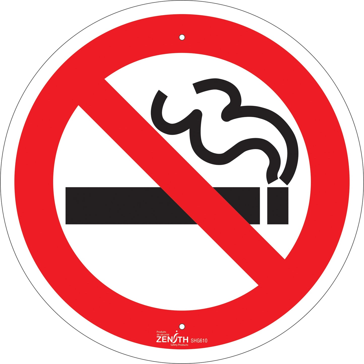 No Smoking CSA Standard Safety Sign, 12" x 12", Aluminum, Pictogram