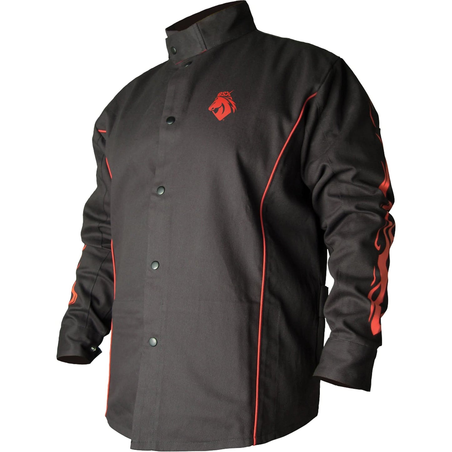 BSX® Contoured FR Welding Jacket, Cotton, 2X-Large, Black