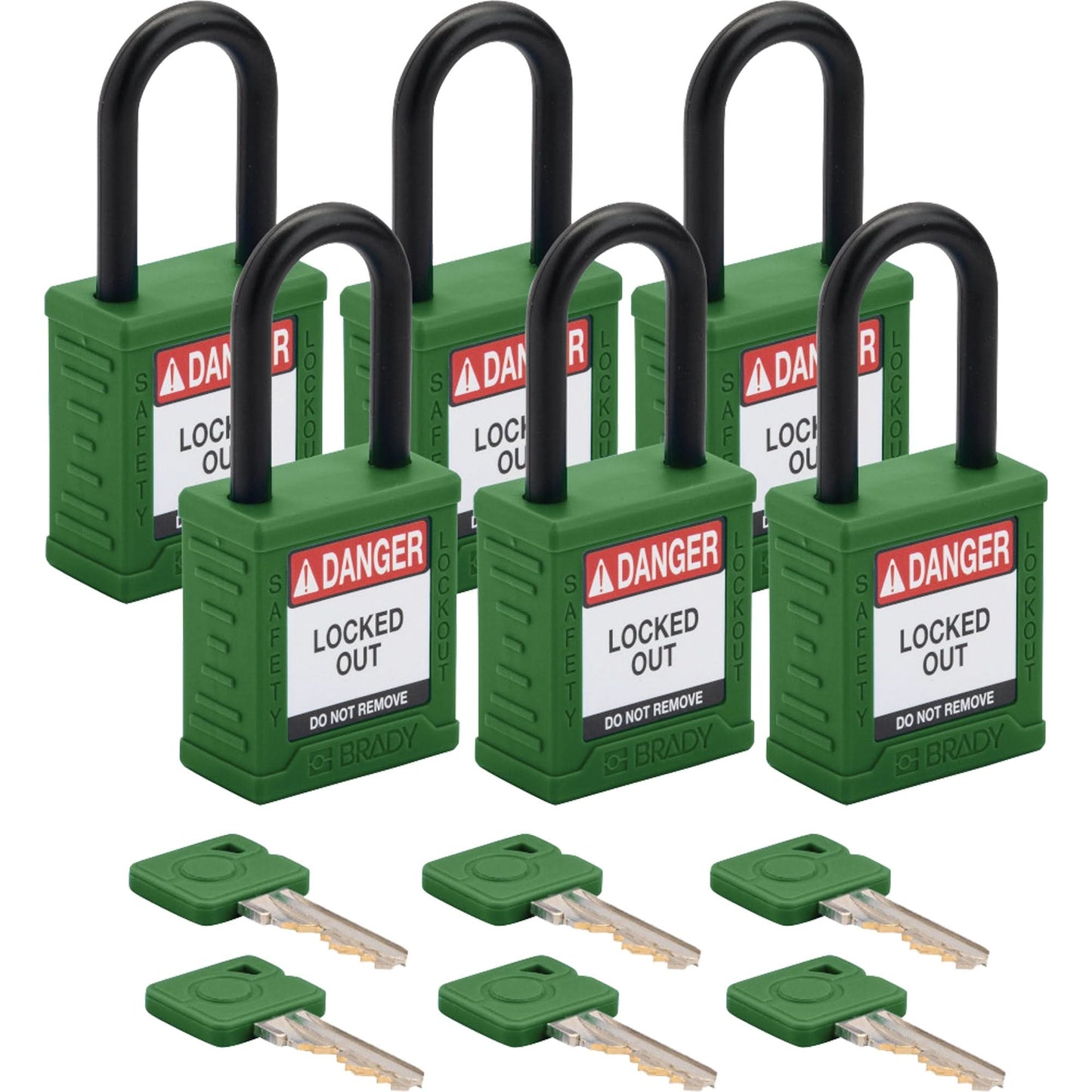 Standard Lockout Padlock, Safety Padlock, Keyed Different, Nylon, 1-1/2" Width