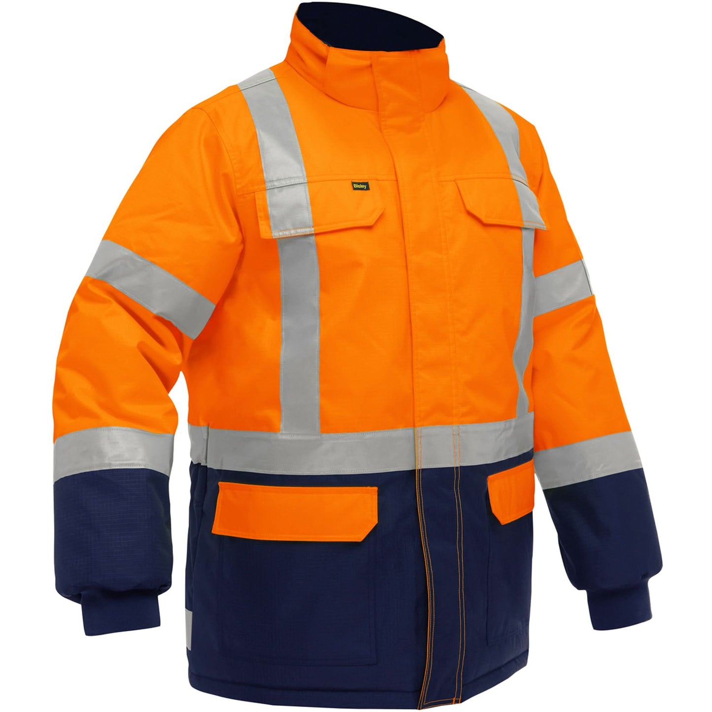 Bisley® X-Back Extreme Cold Jacket with Navy Bottom, Polyester, High Visibility Orange, Large