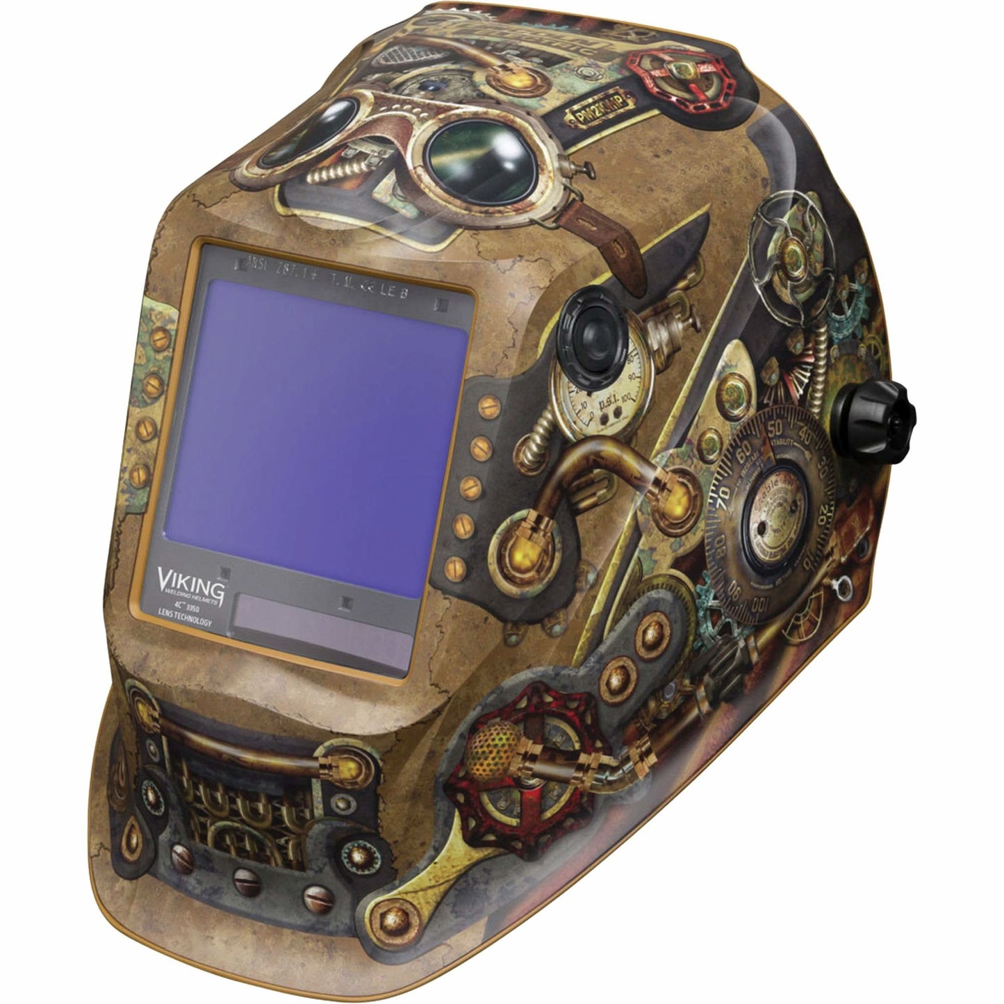 VIKING™ 3350 Steampunk™ Welding Helmet, 3.74" L x 3.34" W View Area, 5 - 13 Shade Range