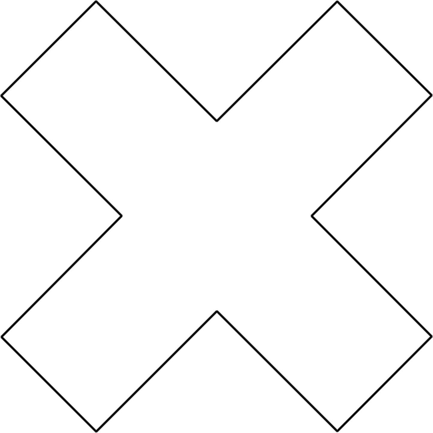 DuraStripe X-Treme X's, Cross, 6" L x 6" W, White, Vinyl