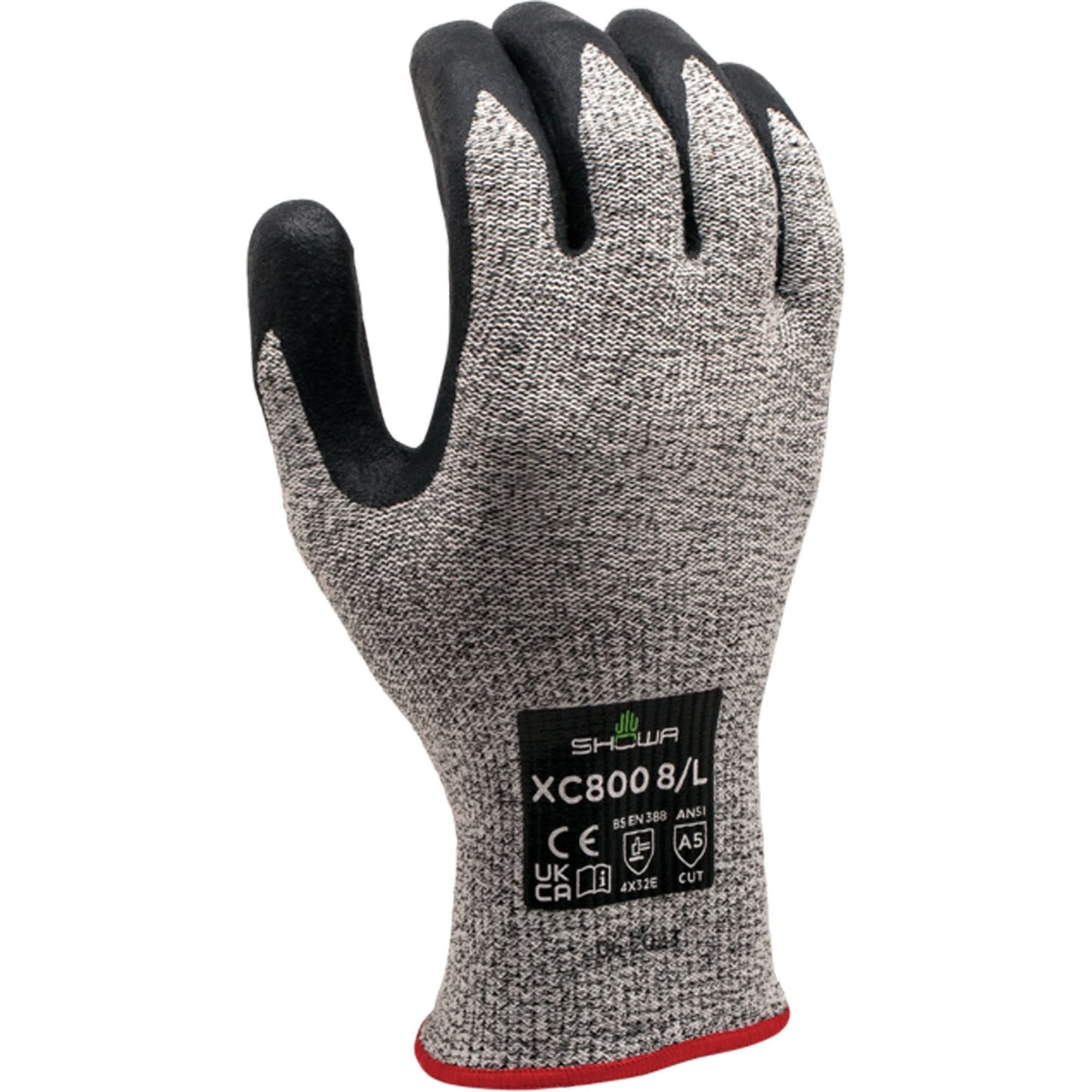 XC800 Cut-Resistant Gloves, Size 6/Small, 13 Gauge, Nitrile Coated, HPPE Shell, ASTM ANSI Level A5/EN 388 Level E