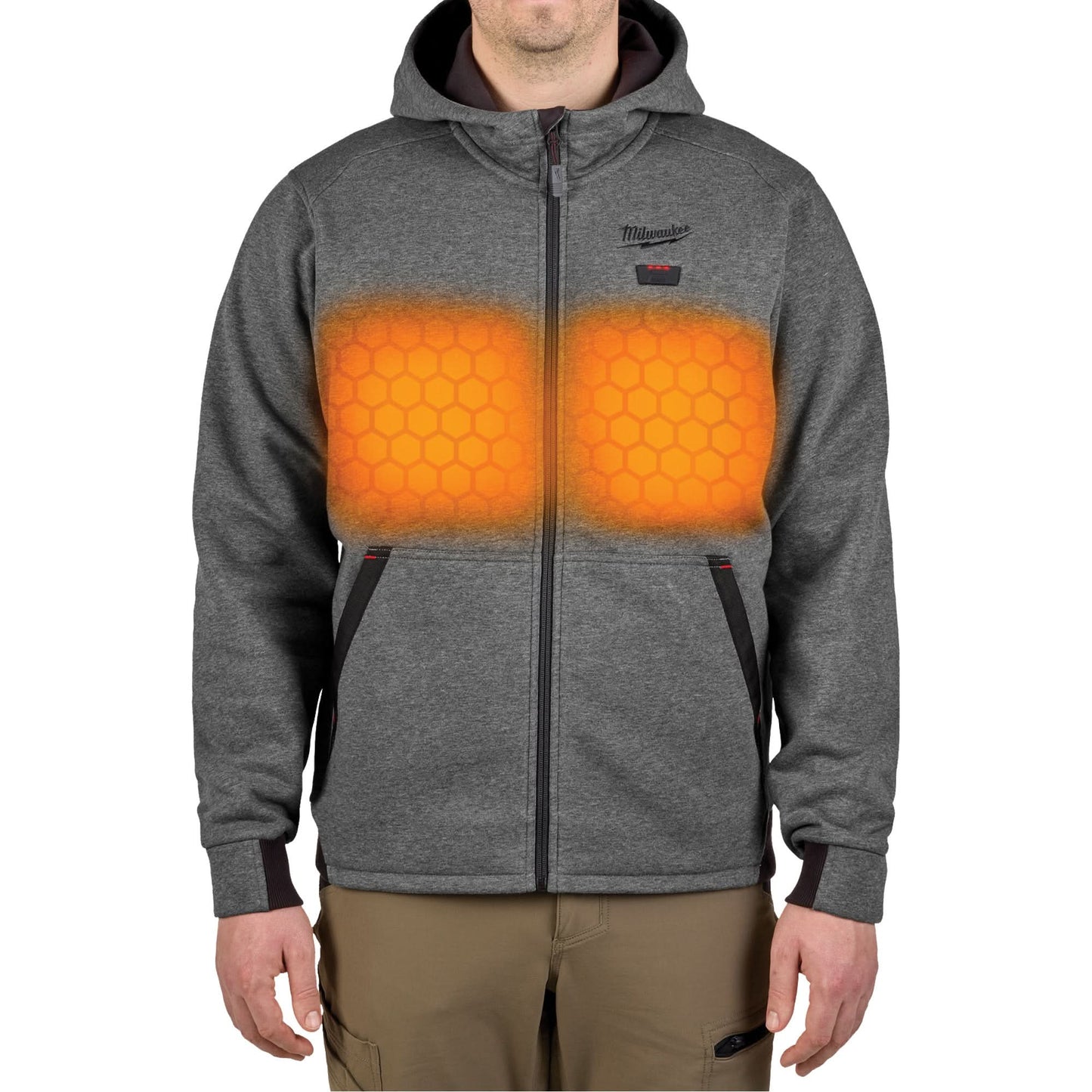 M12™ Heated Hoodie (Jacket Only), Men's, Large, Grey, Poly-Cotton