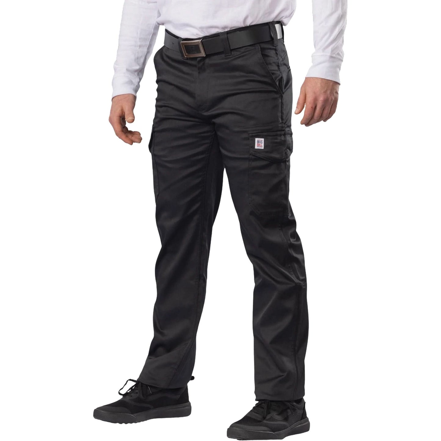 Big Flex Cargo Pants, Poly-Cotton/Spandex, Black, Size 54, 30 Inseam