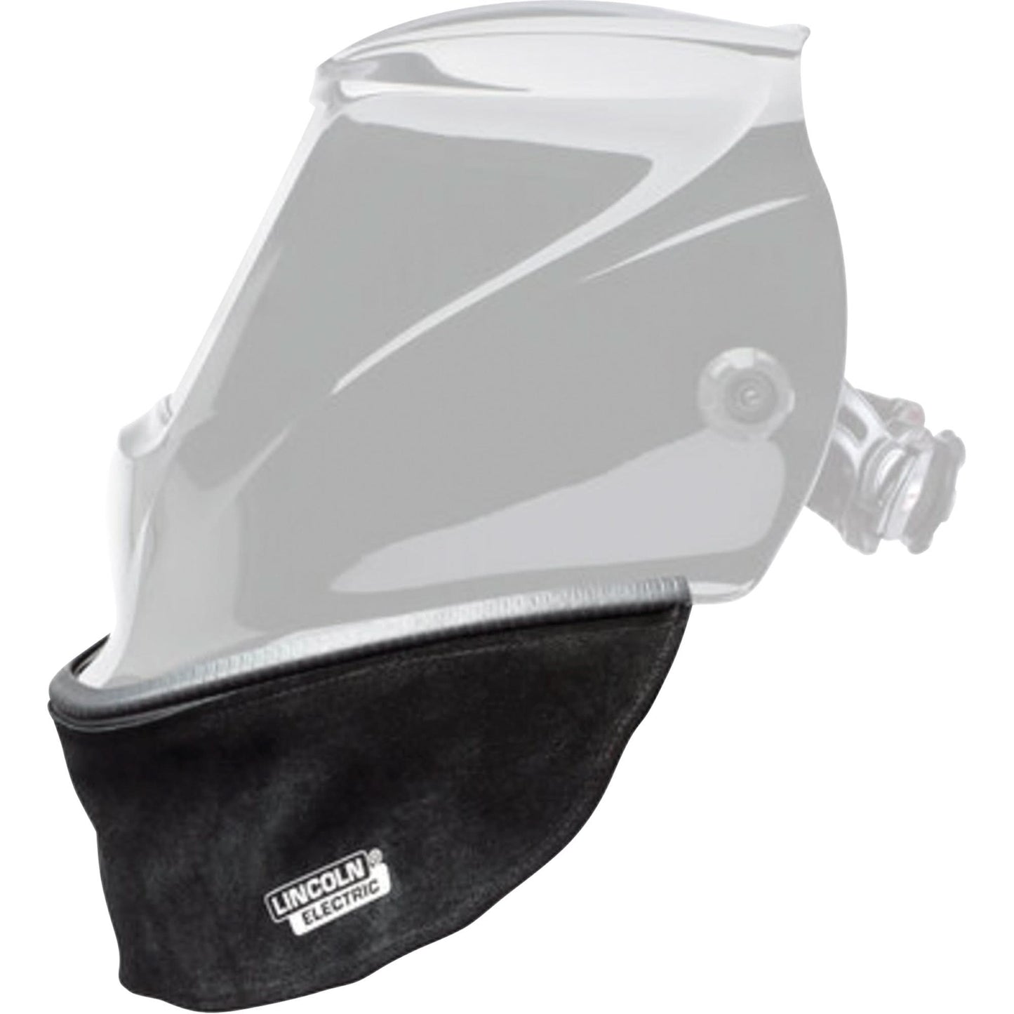 Split Leather Helmet Bib with Press Fit Seal, Black