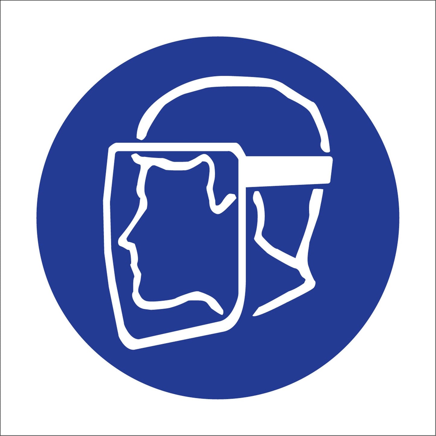 Right to Know Pictogram Labels - Face Shield, Vinyl, Sheet, 1-1/4" L x 1-1/2" W