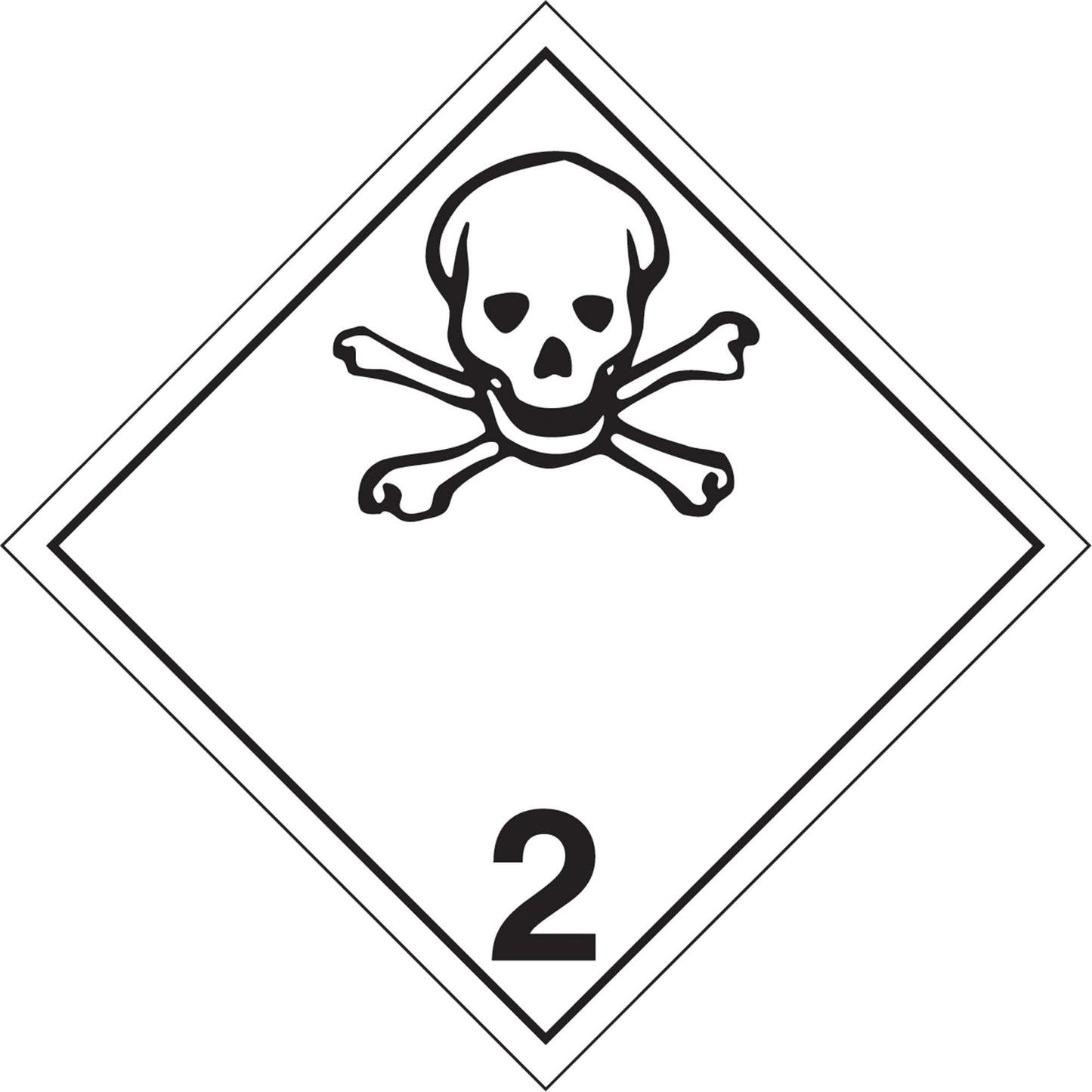 Toxic Gas TDG Placard, Plastic