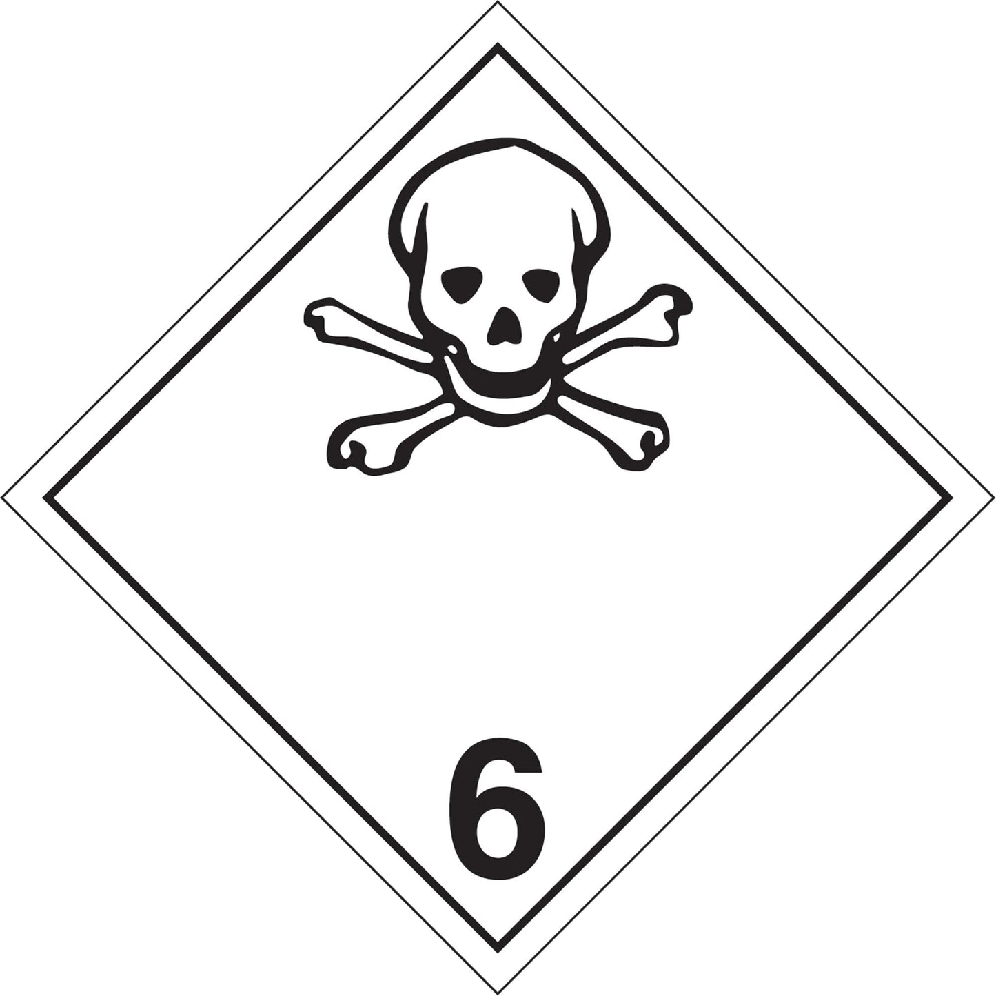 Toxic Materials TDG Placard, Aluminum