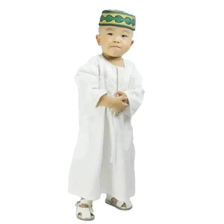 Fashionable and Elegant Small Arab Men's Robe With Cotton And Linen Embroidery Moroccan Men's Jalabiya
