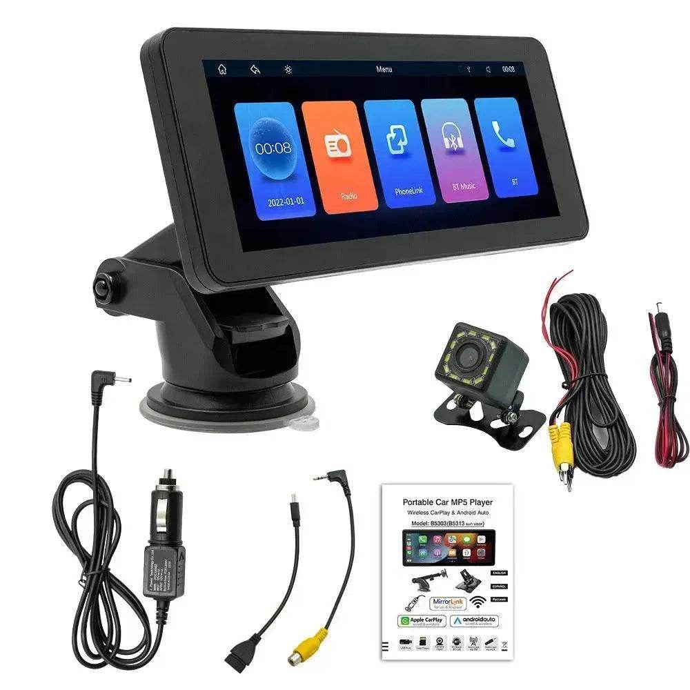 Smart Portable Wireless 6.86-inch Multimedia Vehicle-mounted Video Player, LED Car Camera Supports driving recorder, Reverse image, Bluetooth,.