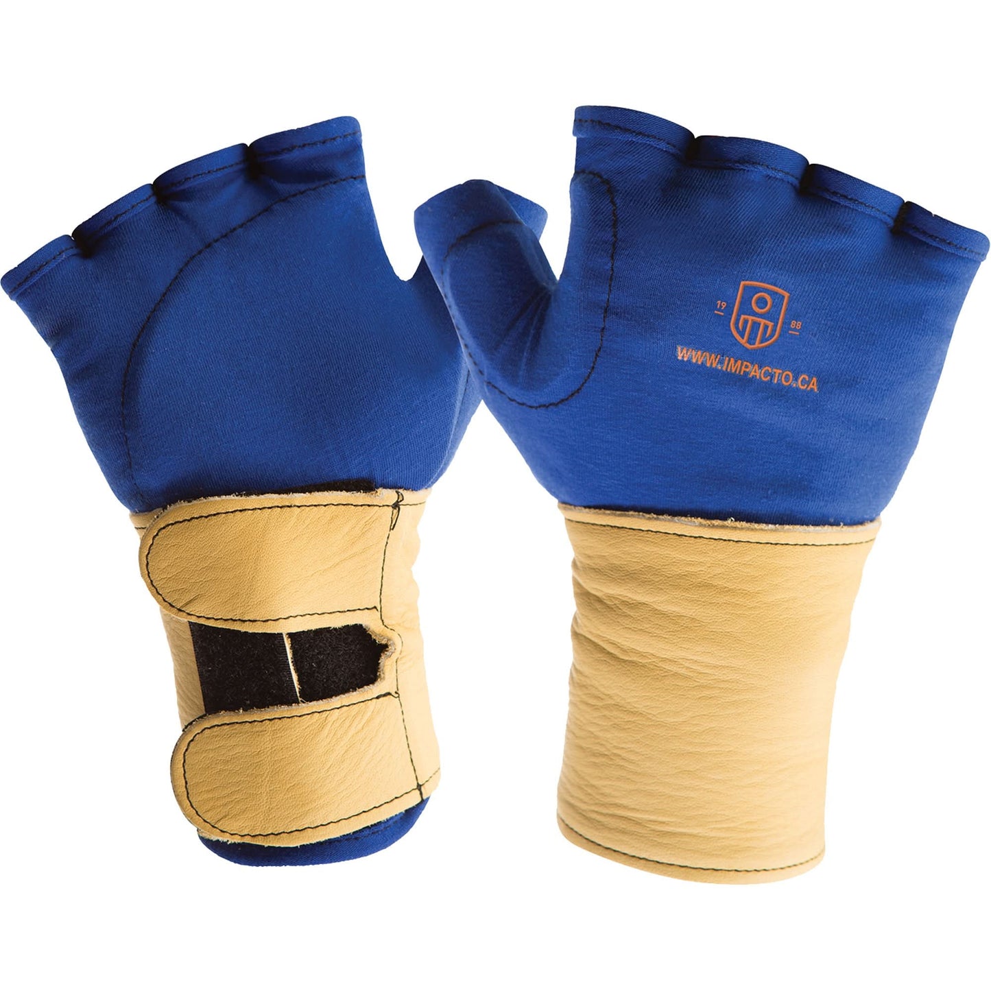 Fingerless Glove Liner with Wrist Restrainer, Size Large, Poly-Cotton Palm