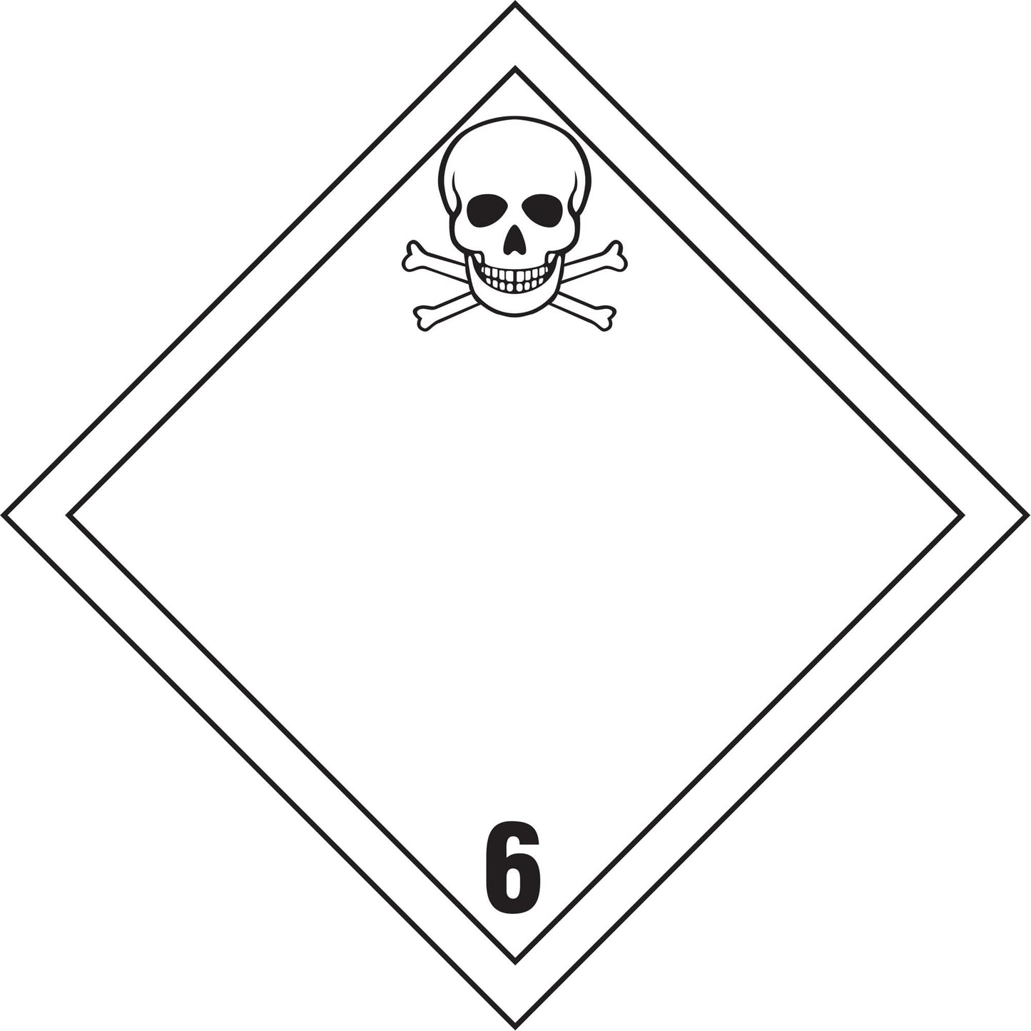 Toxic Materials TDG Placard, Plastic