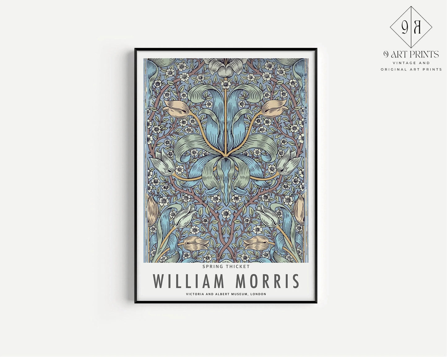 William Morris Prints: Botanical Art, Spring Thicket & Lily (Framed)