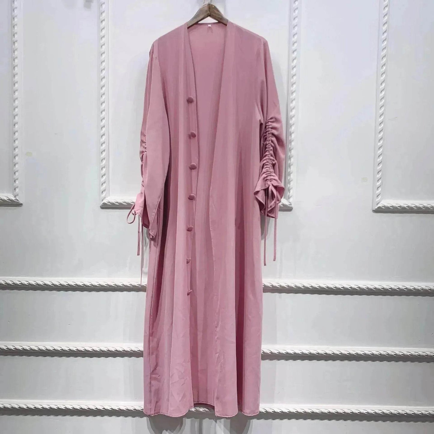 Muslim Dubai Middle East Arab Turkey Stitching Sleeved Abaya Jacket Dress
