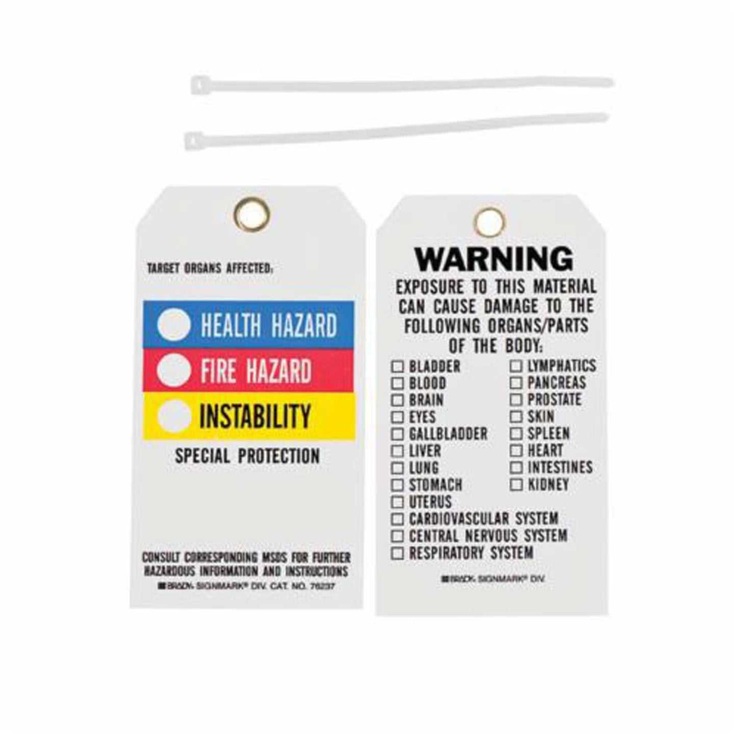 Right-To-Know Tags, Polyester, 3" W x 5-3/4" H, English