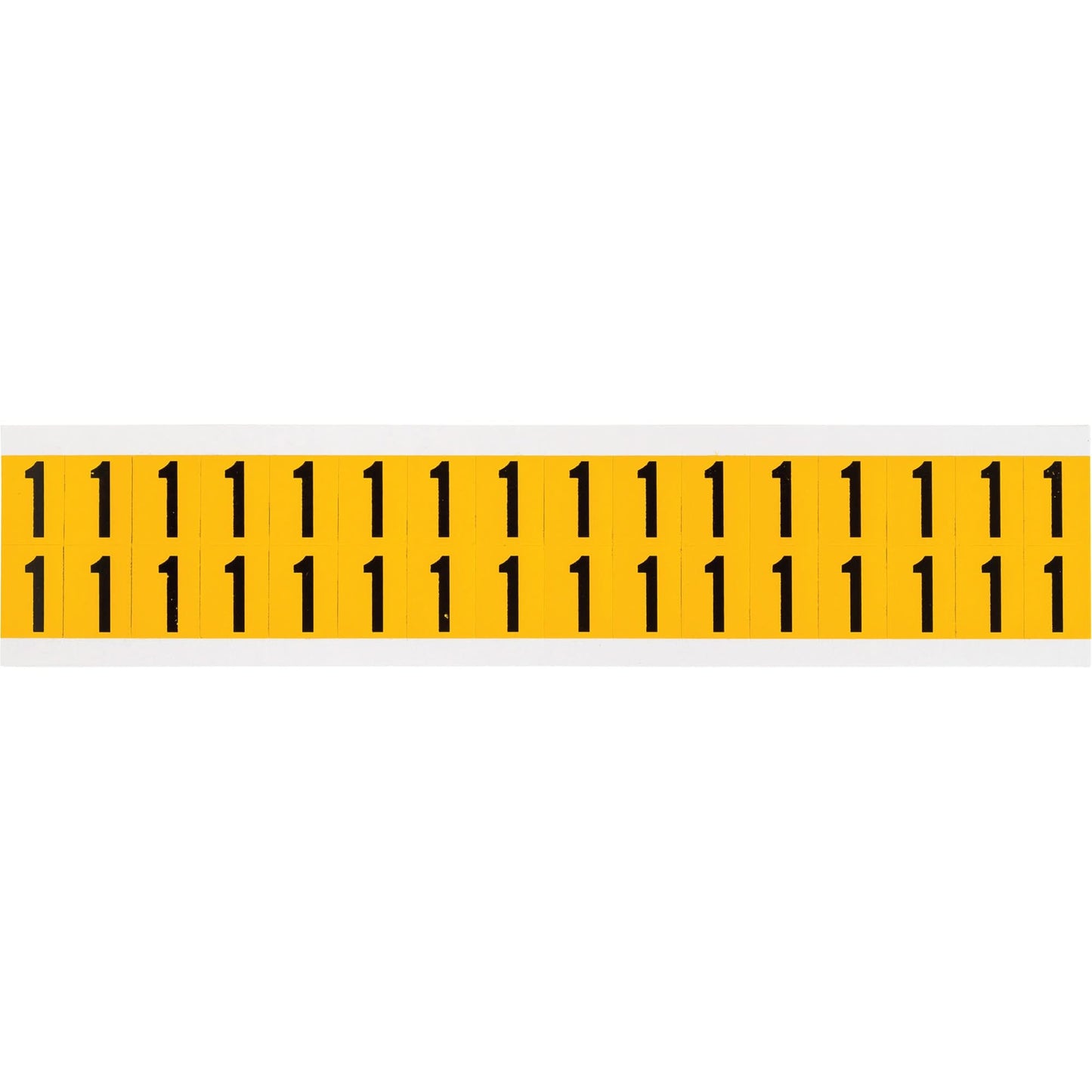 Individual Number and Letter Labels, 1, 5/8" H, Black on Yellow