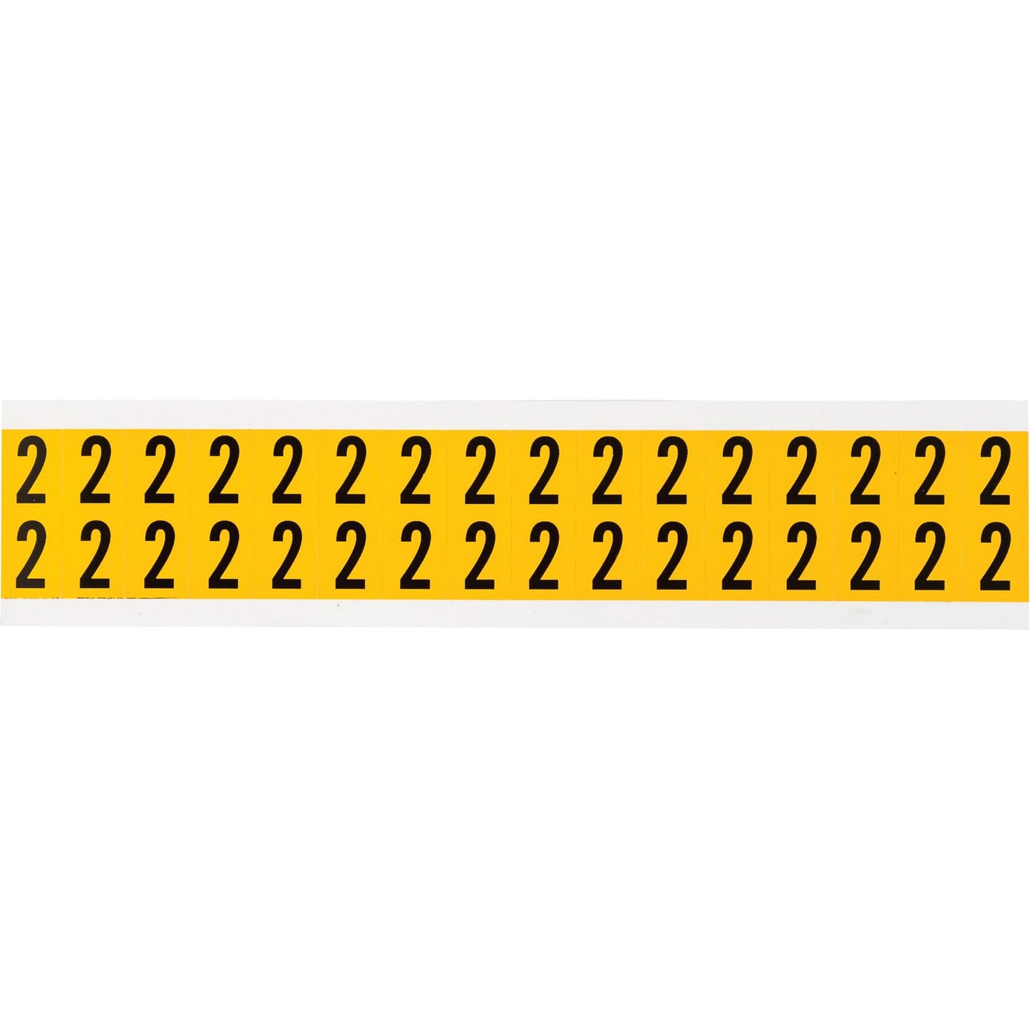 Individual Number and Letter Labels, 2, 5/8" H, Black on Yellow
