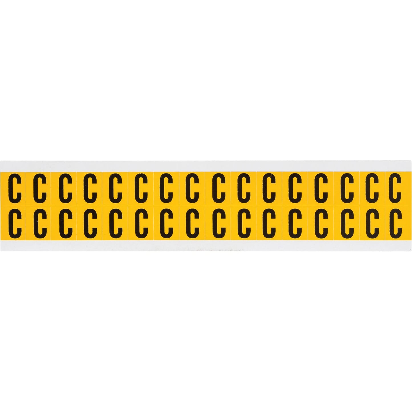 Individual Number and Letter Labels, C, 5/8" H, Black on Yellow
