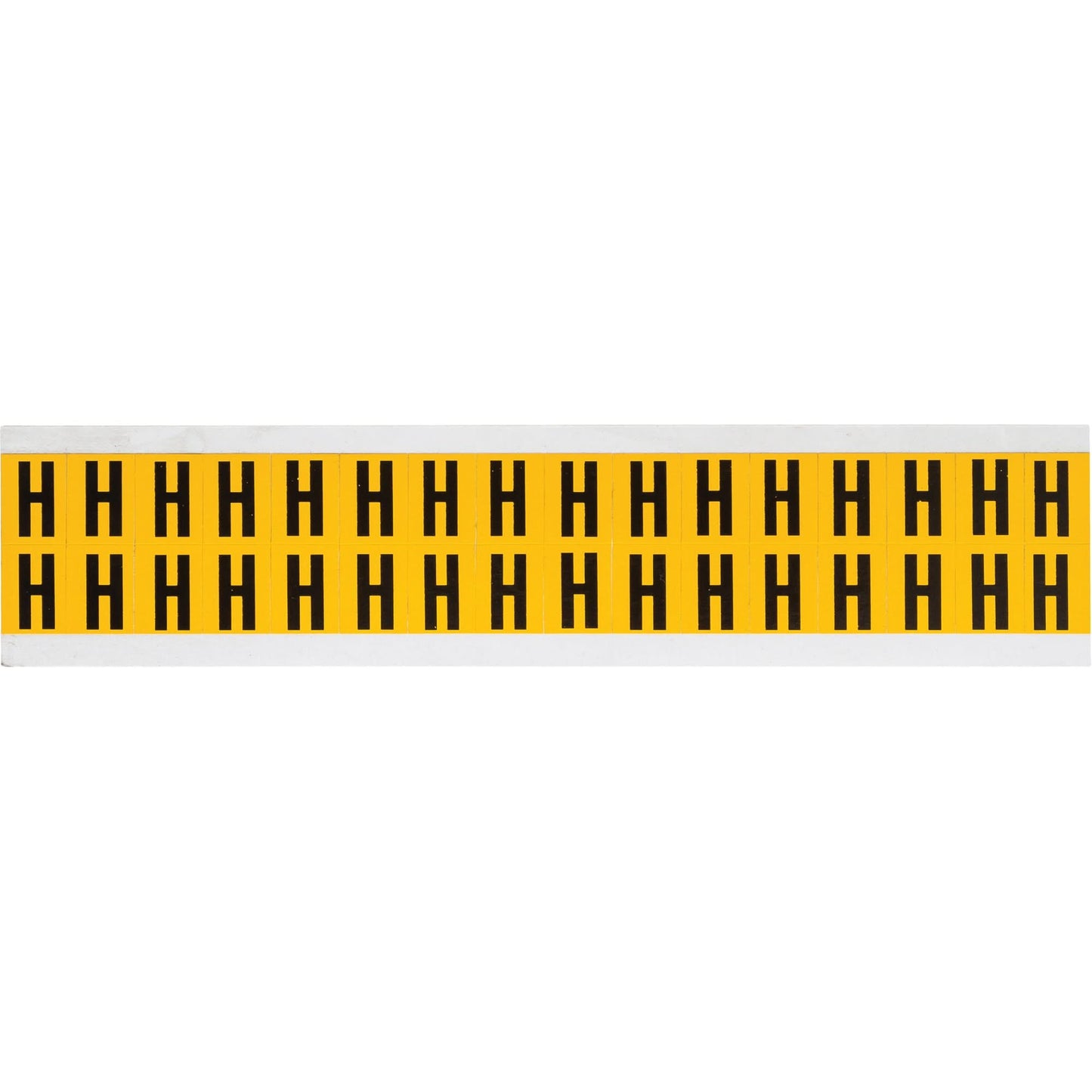 Individual Number and Letter Labels, H, 5/8" H, Black on Yellow