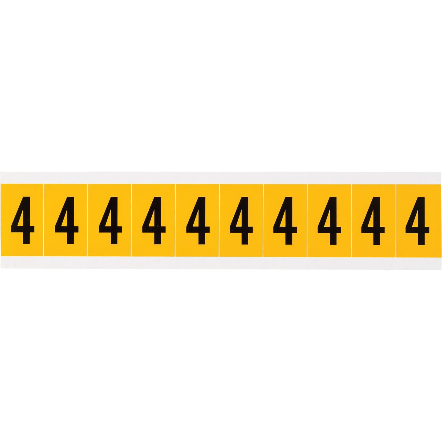 Individual Number and Letter Labels, 4, 1" H, Black on Yellow