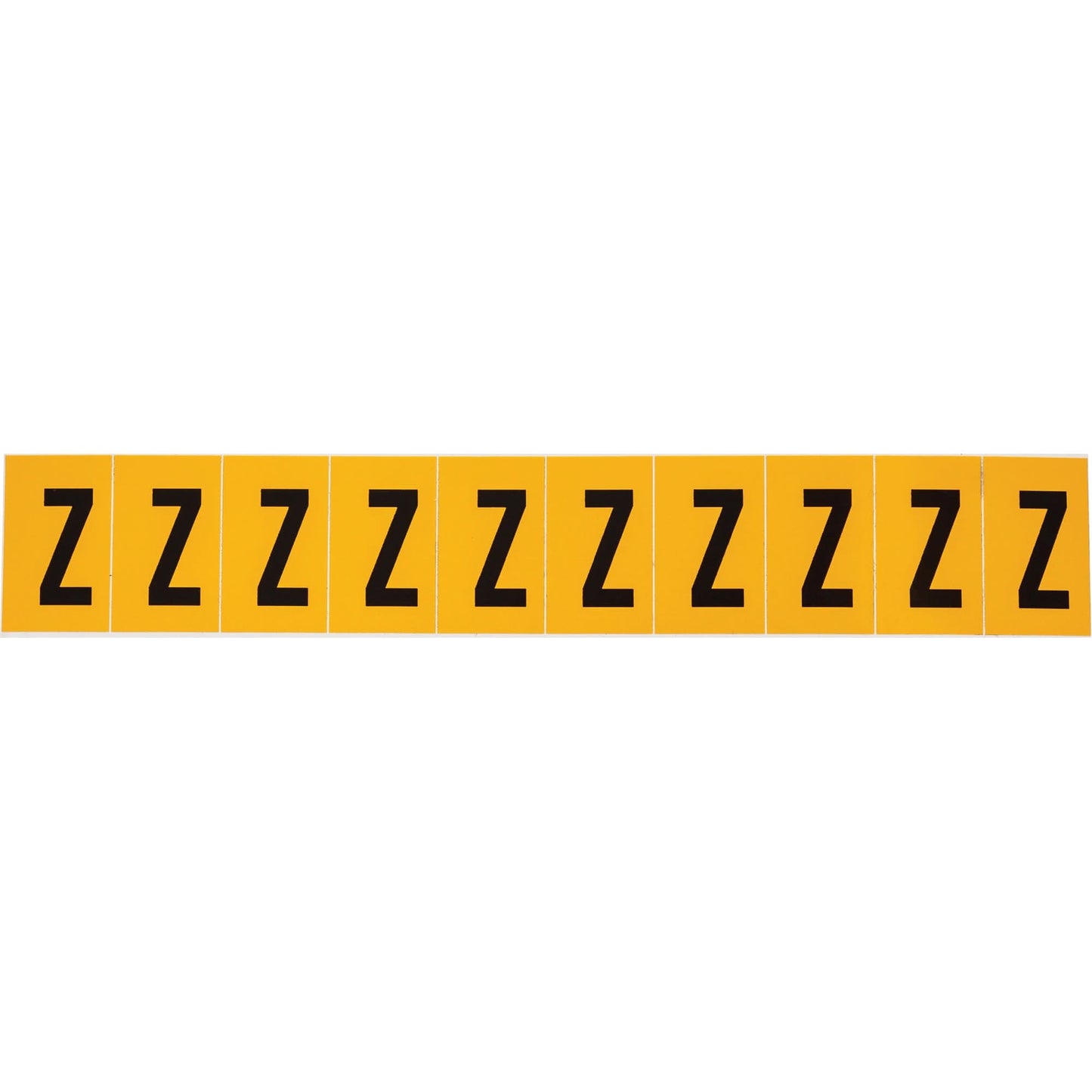 Individual Number & Letter Labels, Z, 1" H, Black on Yellow