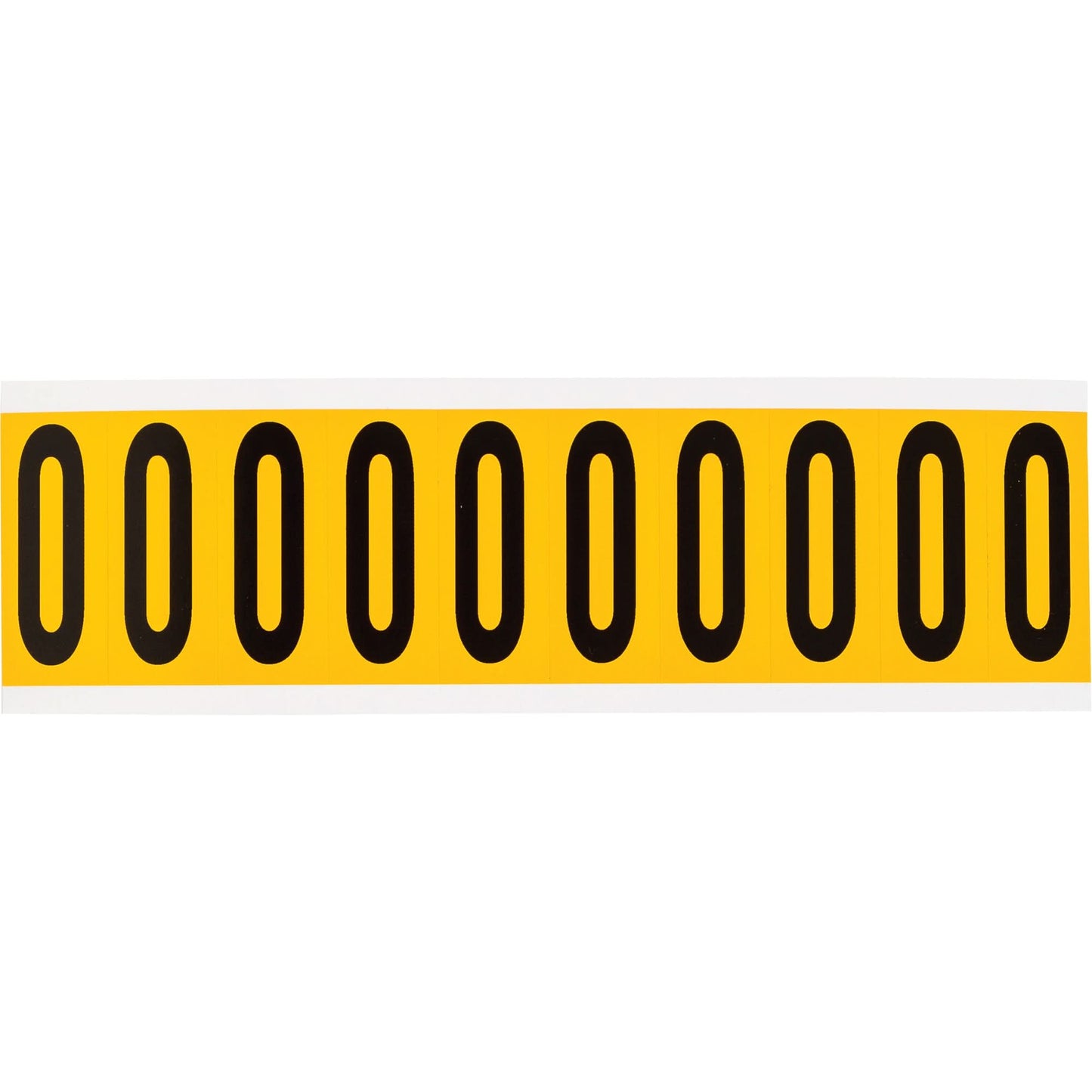 Individual Number and Letter Labels, 0, 2" H, Black on Yellow