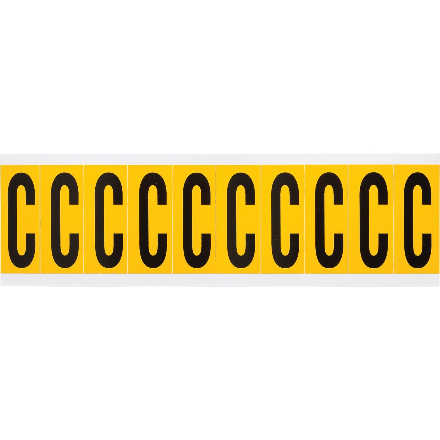 Individual Number and Letter Labels, C, 2" H, Black on Yellow