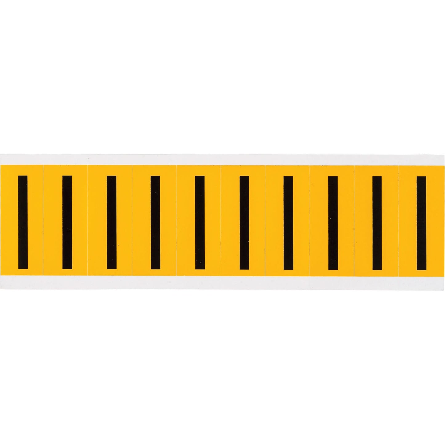 Individual Number and Letter Labels, I, 2" H, Black on Yellow