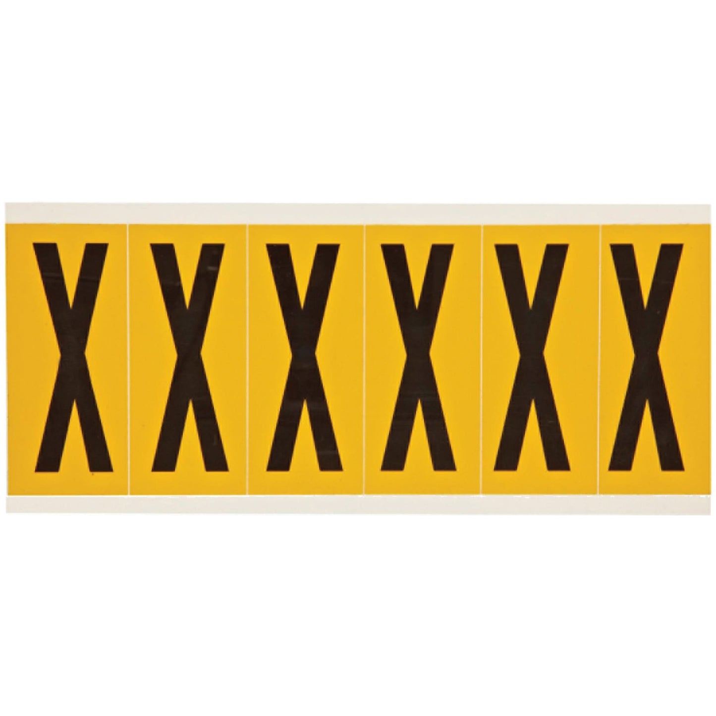 Individual Number & Letter Labels, X, 3" H, Black on Yellow