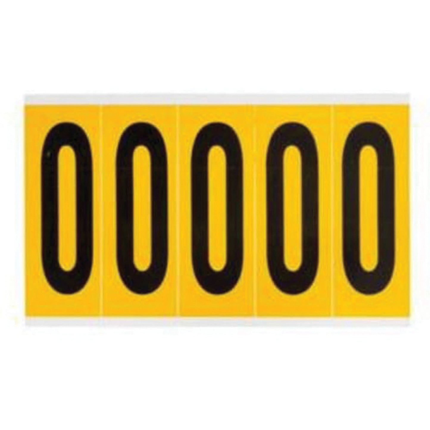 Individual Number and Letter Labels, 0, 4" H, Black on Yellow