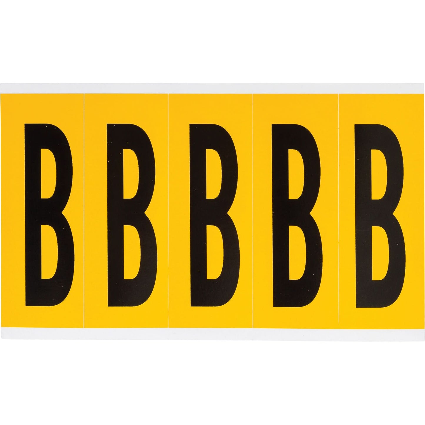 Individual Number and Letter Labels, B, 4" H, Black on Yellow