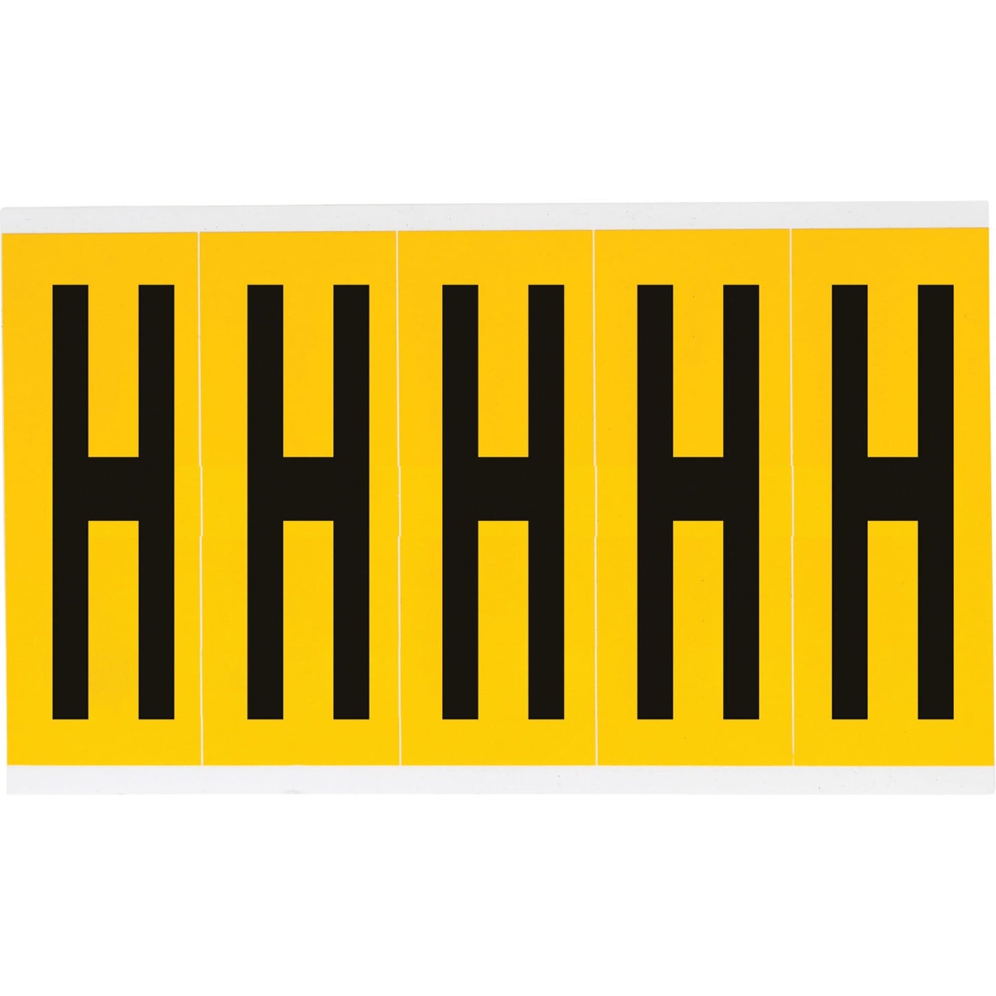 Individual Number and Letter Labels, H, 4" H, Black on Yellow