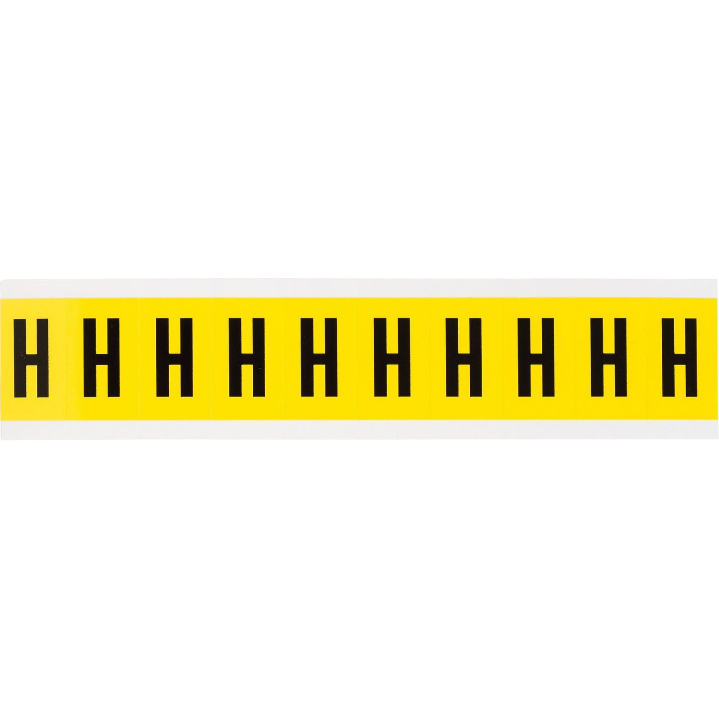 Repositionable Individual Number and Letter Labels, H, 1" H, Black on Yellow